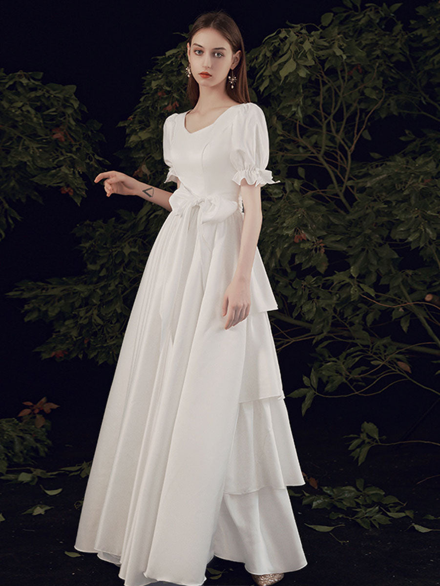 Elegant Ivory Long Prom Dress - White Bridesmaid Gown for Formal Events, Weddings & Evening Parties