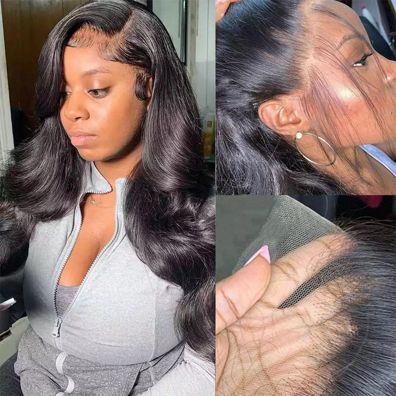 13x6 HD Lace Front Wigs Human Hair - Brazilian Body Wave Pre-Plucked Glueless Wig with Baby Hair & Natural Hairline | 150% Density 18 Inch | Perfect for Black Women, Daily Wear, Cosplay & Special Occasions