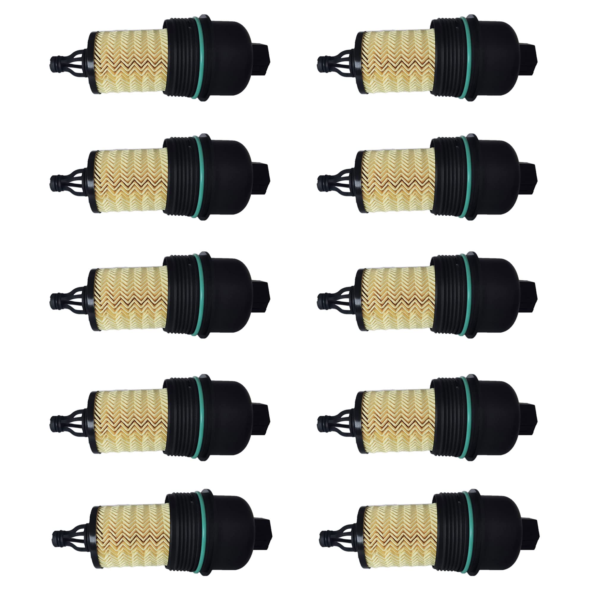 10 Sets Oil Filter with Housing Cap Assembly Compatible for 2014-2020 Maserati Ghibli Quattroporte Levante - Replacement for 311401 298939 000298939 000311401 - Perfect for DIY Car Maintenance & Engine Protection