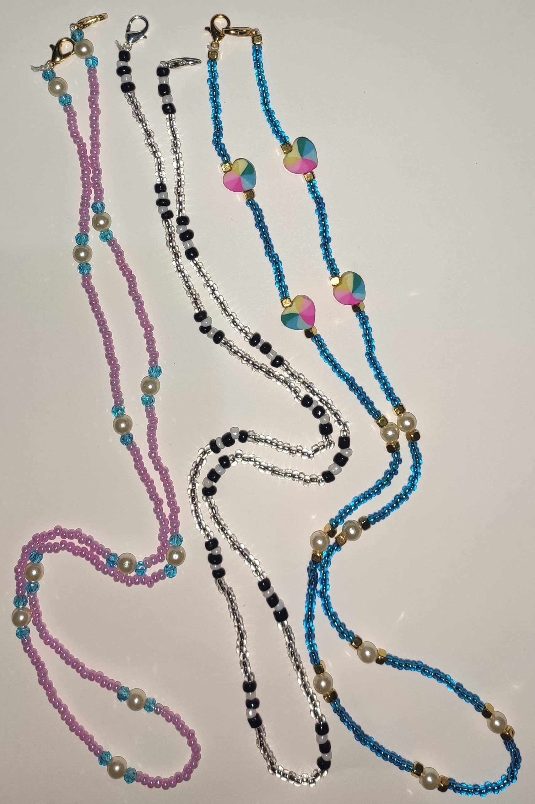 Stylish Beaded Mask Lanyard Set - 23 Inch for Women, Men & Kids - Perfect for Work & Travel