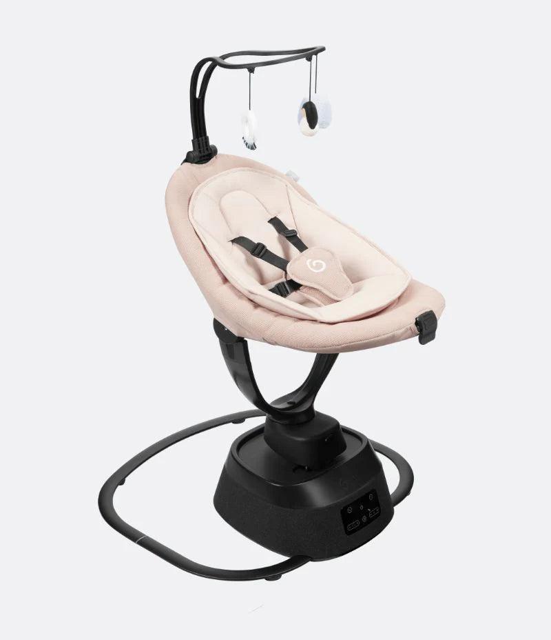 Babymoov Baby Swing Swoon Evolution Connect - Automatic Infant Rocker with Bluetooth & Soothing Sounds, Mocca Brown | Perfect for Newborns & Toddlers for Daytime Naps & Calming Fussy Babies