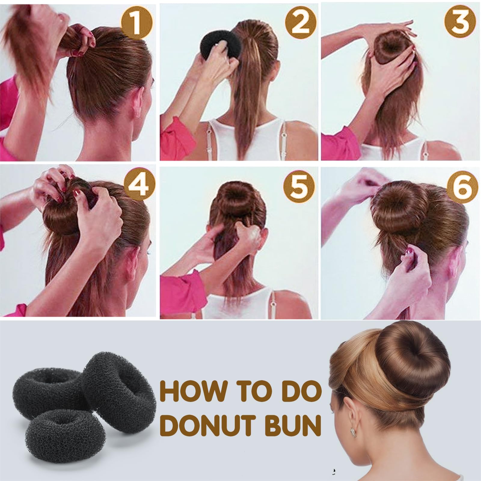 31-Piece Hair Bun Maker Set - Complete Styling Accessories Kit for Women (Black) | Perfect for Updos, Ponytails & Everyday Hairstyles at Home, Work or Special Occasions
