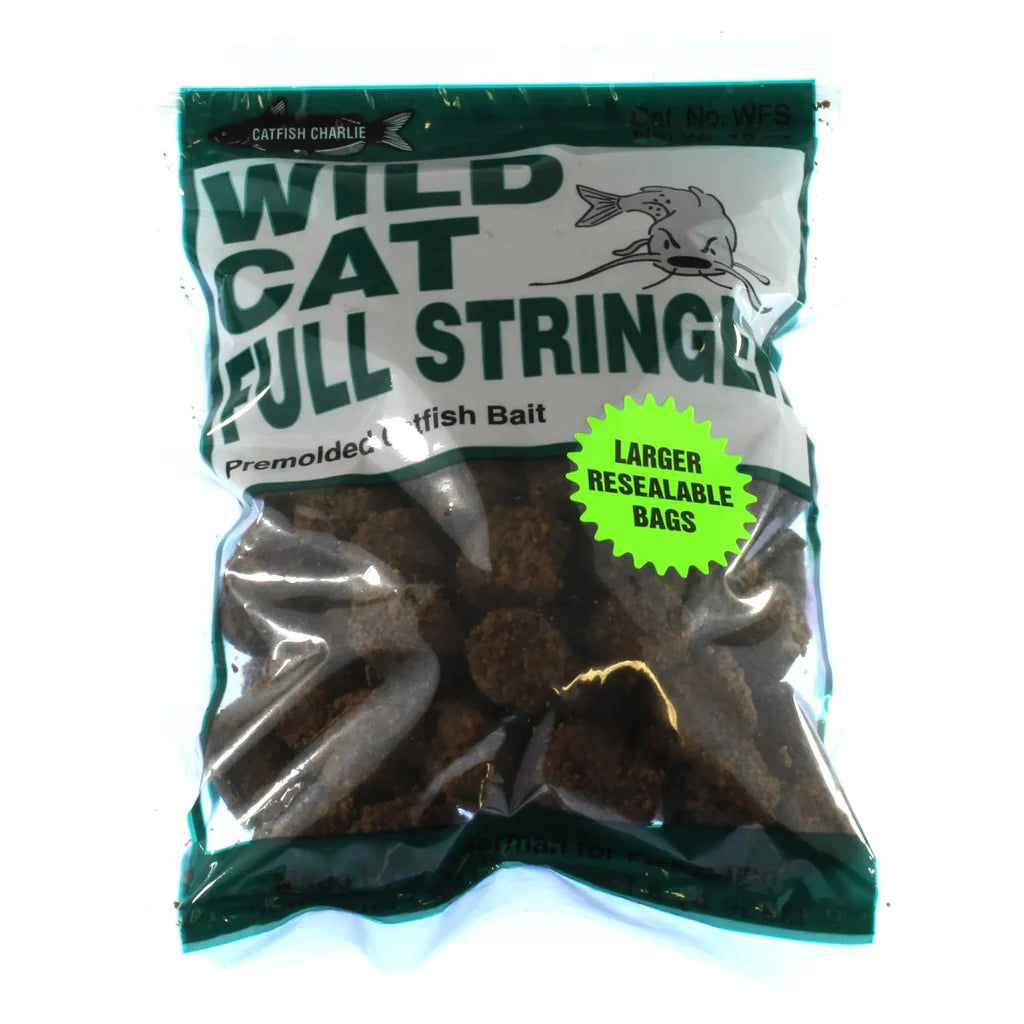 Catfish Charlie Wildcat Full Stringer Dough Balls - Premium Catfish Bait for Lakes & Rivers - Ideal for Night Fishing and Tournament Angling