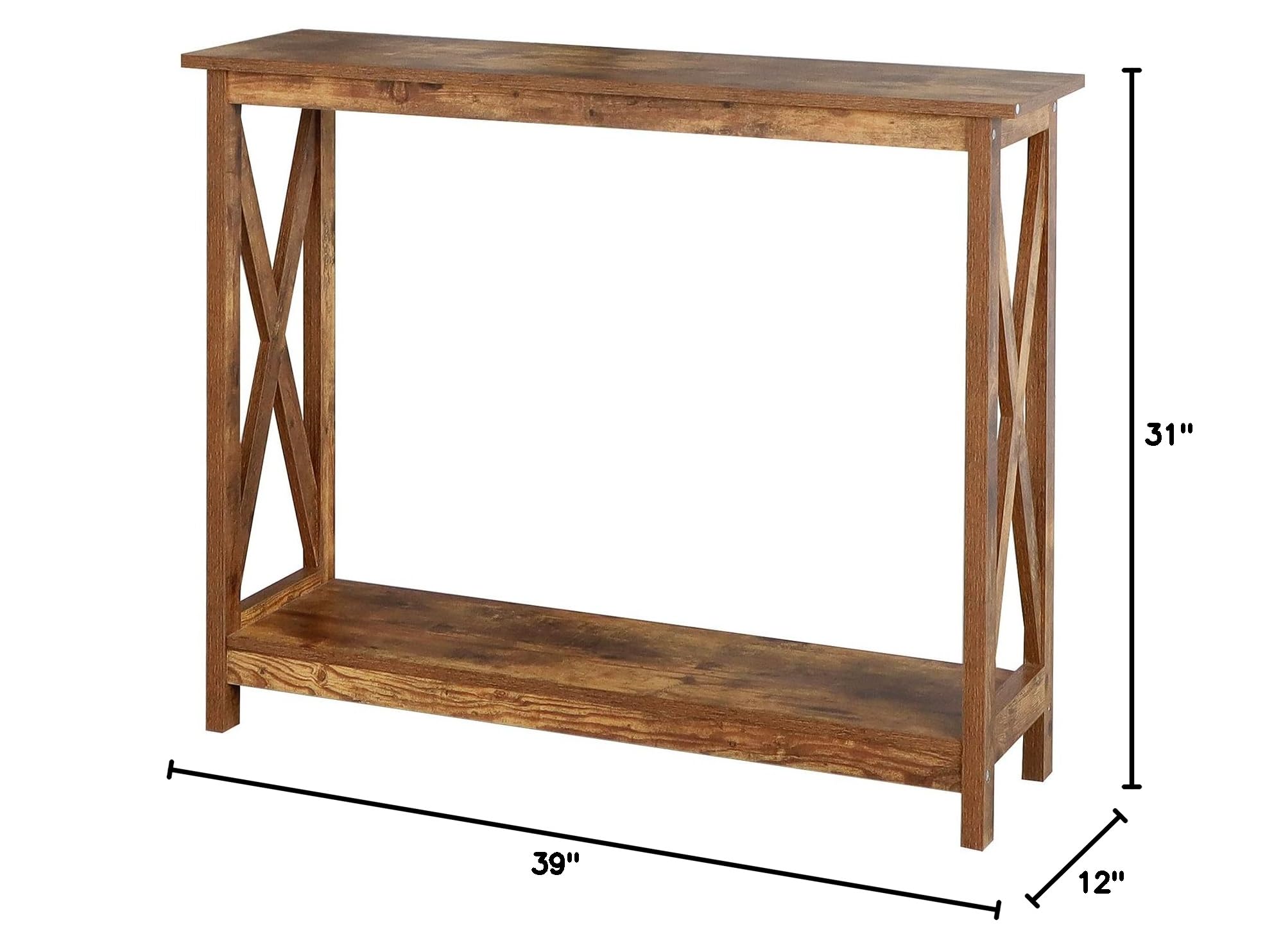Rainbow Sophia Console Table - 39 Inch Modern Farmhouse Entryway Table with 2-Tier Storage, Rustic Wood Sofa Table for Living Room, Hallway & Bedroom Decor