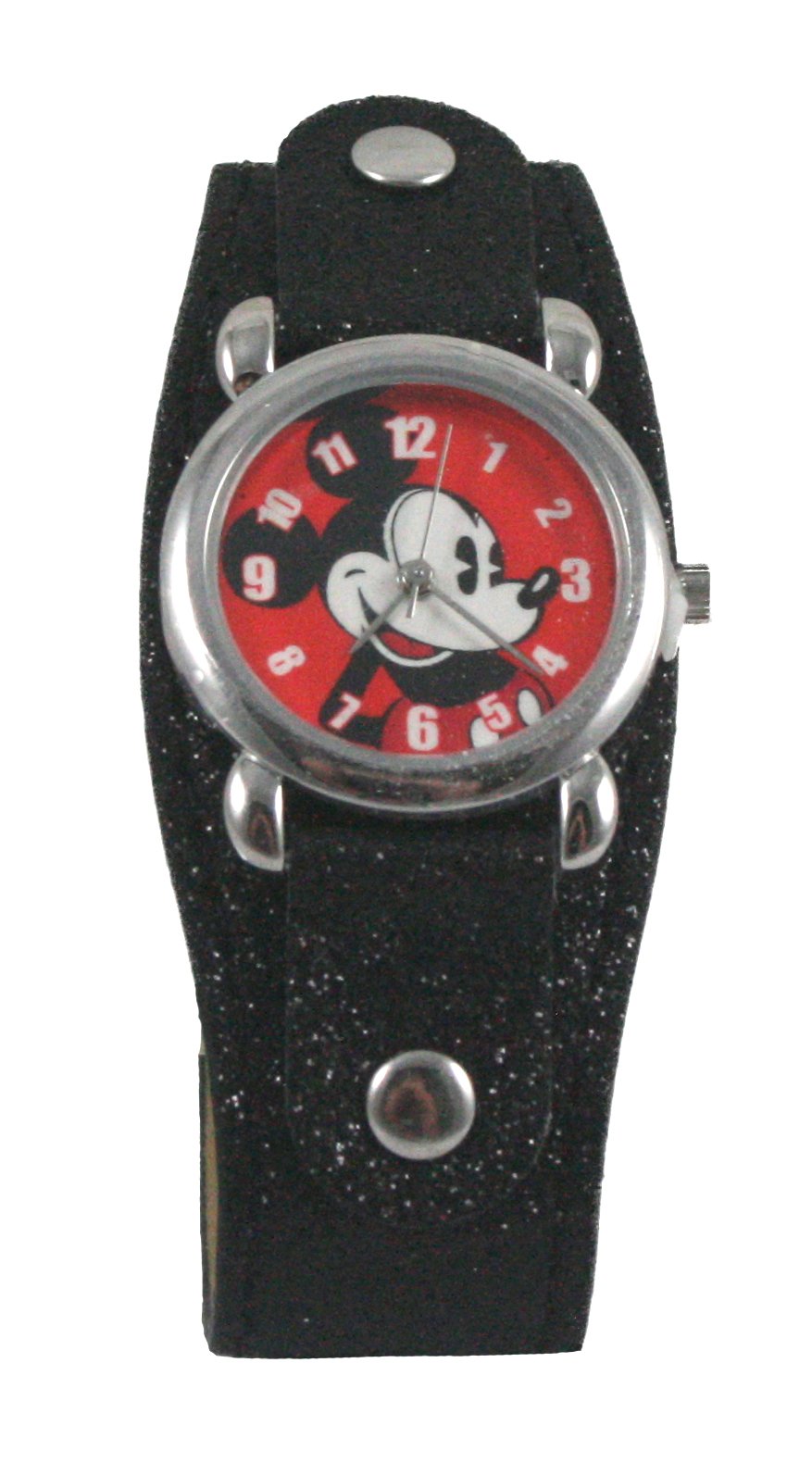 Disney Mickey Mouse Watch with Stainless Steel Face & Sparkling Glitter Band - Gift Box Included | Perfect for Kids, Collectors & Disney Fans (Birthday Gifts, Fashion Accessories, Character Merchandise)