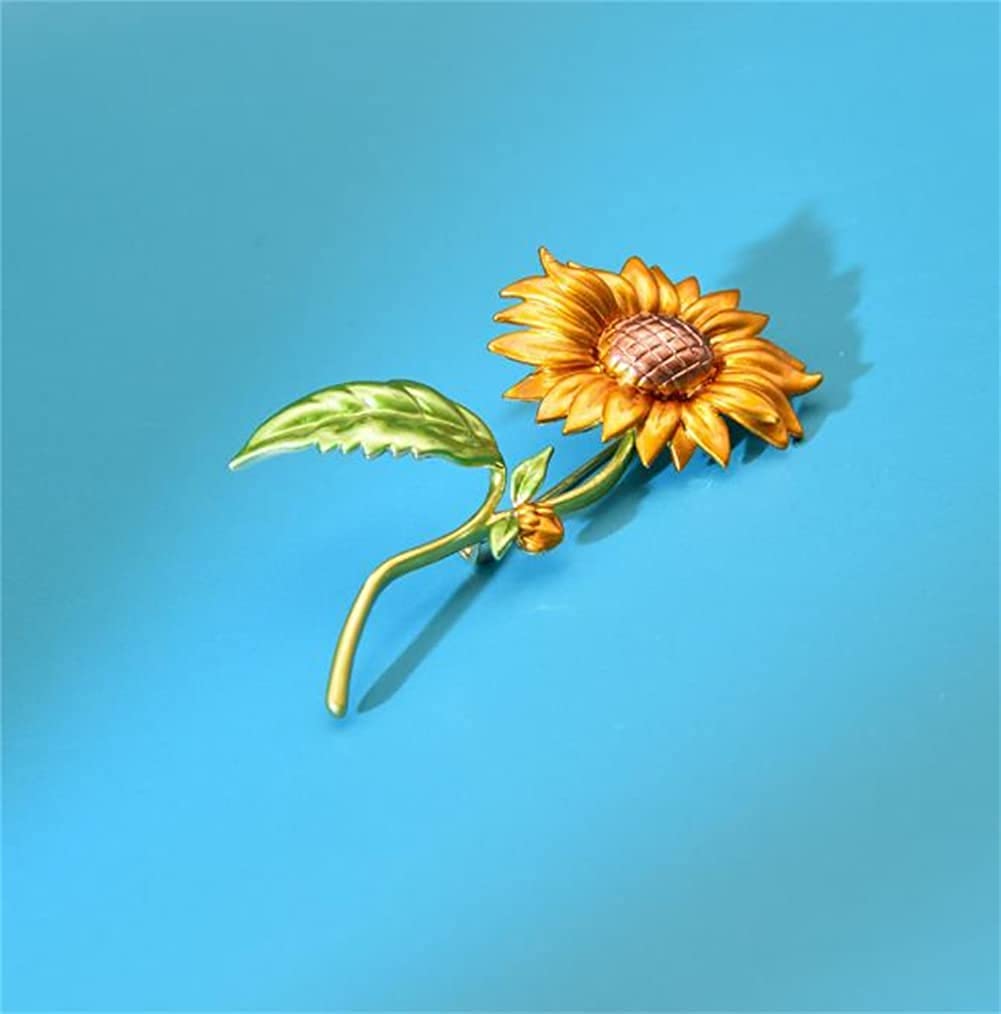 Stylish Yellow Sunflower Enamel Brooch Pin - Fashion Accessory for Women & Girls - Perfect Gift for Jackets, Lapels & Backpacks - Great for Parties, Weddings & Everyday Wear