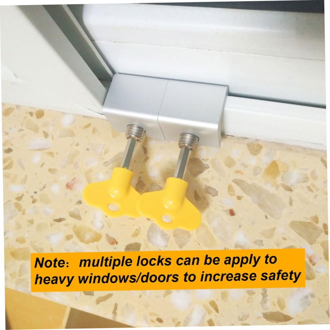 Adjustable Sliding Window Lock with Key - Child & Pet Safety Locks for Doors & Windows (6-Pack) - Secure Your Home & Prevent Accidents