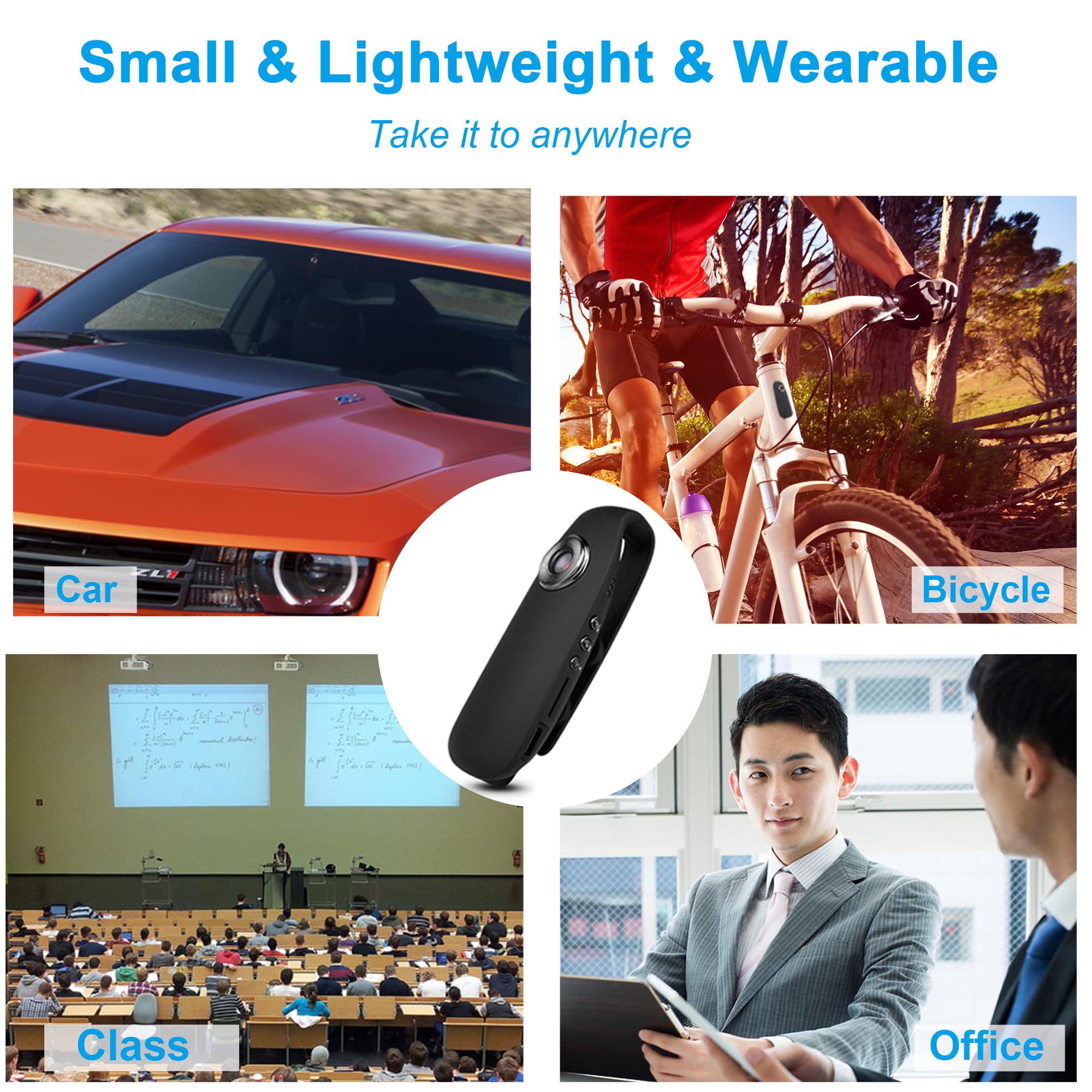 Mini Body Camera 1080P HD - Wearable Sports Camera with Video, Audio & Motion Detection - Portable Video Recorder for Cycling, Hiking, Security, Law Enforcement & Outdoor Adventures