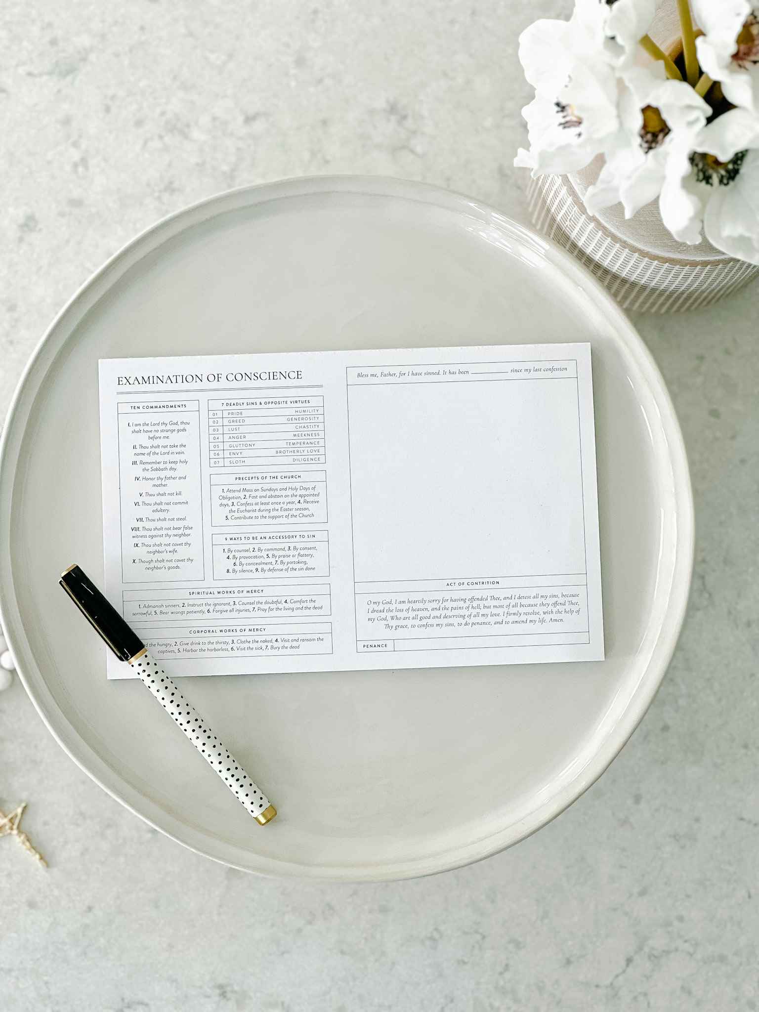 Examination of Conscience Notepad - Catholic Confession Journal for Reflection & Forgiveness - Perfect for Prayer, Church, and Spiritual Growth