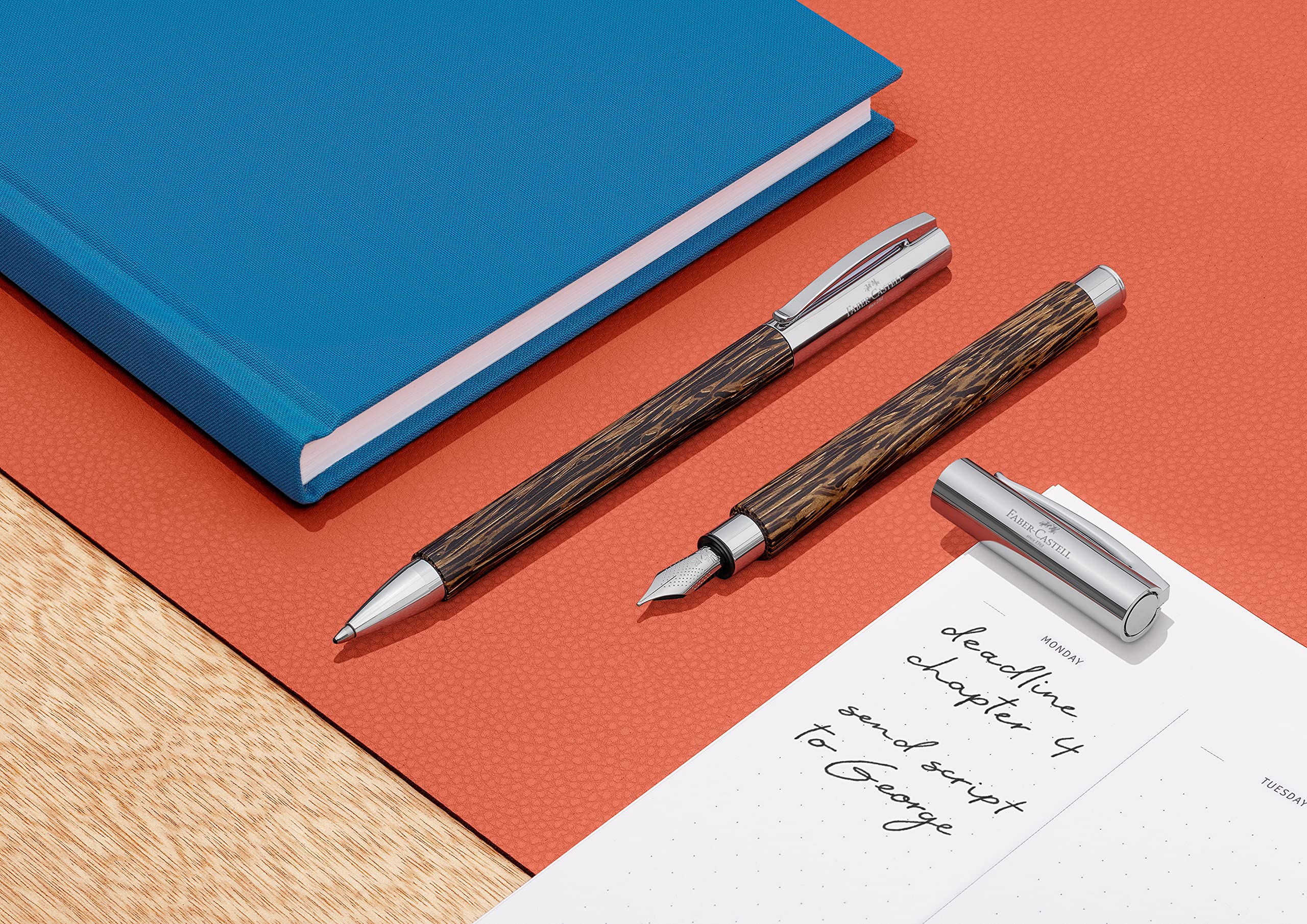 Faber-Castell AMBITION Cocos 148171 Fountain Pen with F Nib - Premium Writing Instrument with Gift Box & Converter for Calligraphy, Journaling & Professional Use