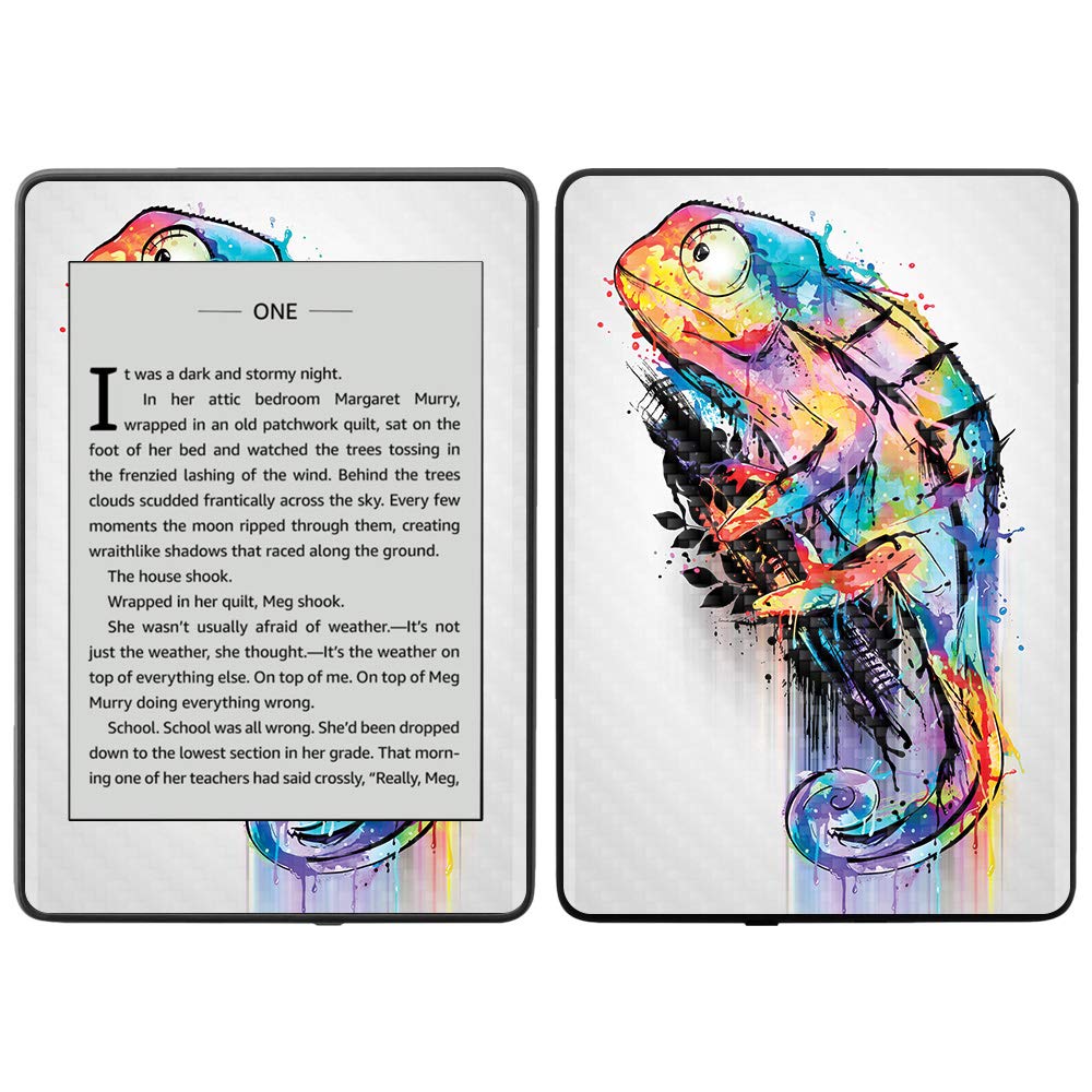 Premium Carbon Fiber Skin for Amazon Kindle Paperwhite 2018 (Waterproof Edition) - Rainbow Chameleon Design | Scratch-Resistant Protective Cover with Durable Textured Finish | Easy Application & Removal | Made in USA | Perfect for Travel, Reading & Outdoor Use