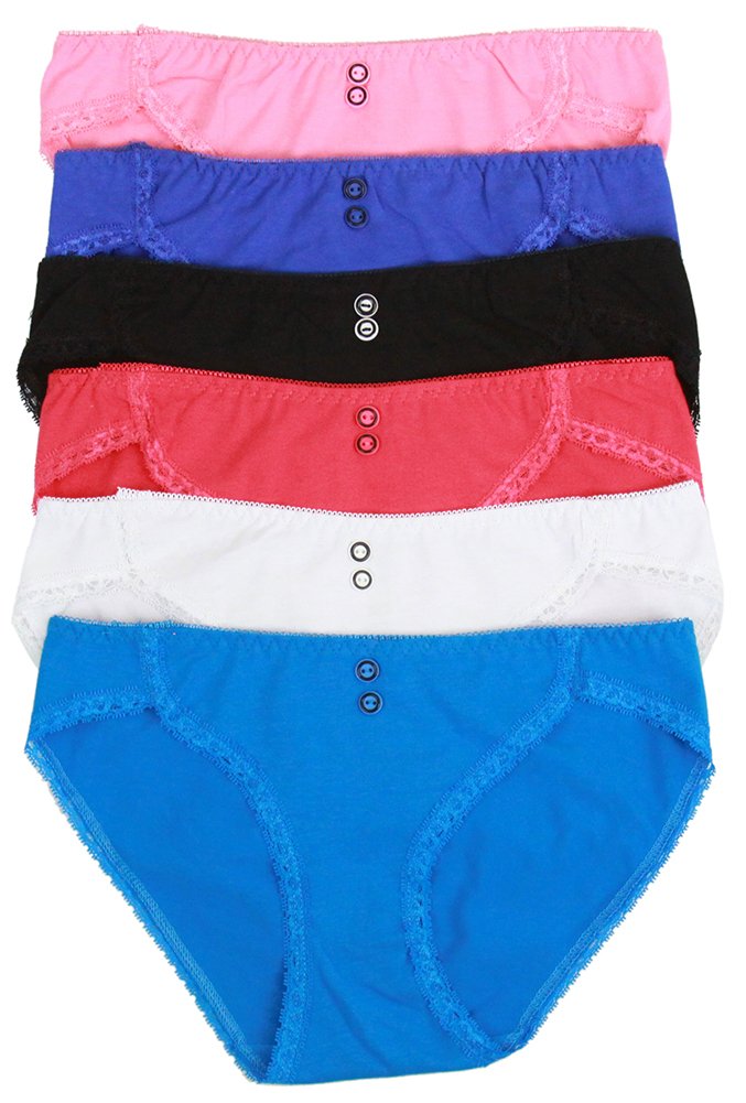 ToBeInStyle Women's 6-Pack Assorted Bikini Panties - Soft Cotton Underwear for Everyday Comfort, Workout & Sleep