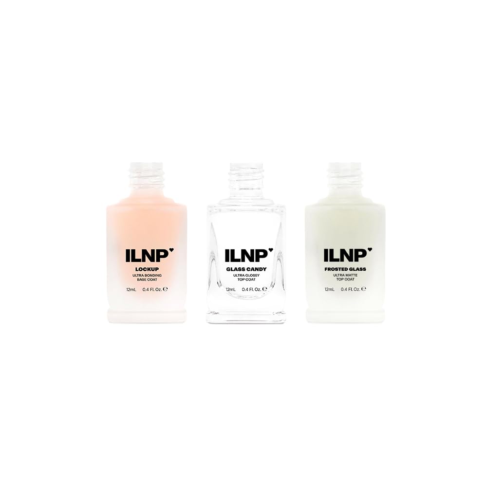 ILNP Nail Polish Trio - Base & Top Coat Set for Salon-Quality Manicures