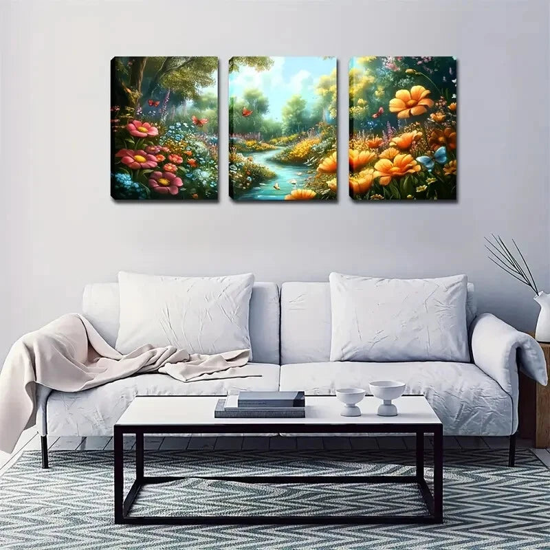 3-Piece Romantic Flower Wall Art Set - Framed Canvas Prints 40x60cm | High Quality Australian Made Wall Decor | Perfect for Living Room, Bedroom & Office Decor
