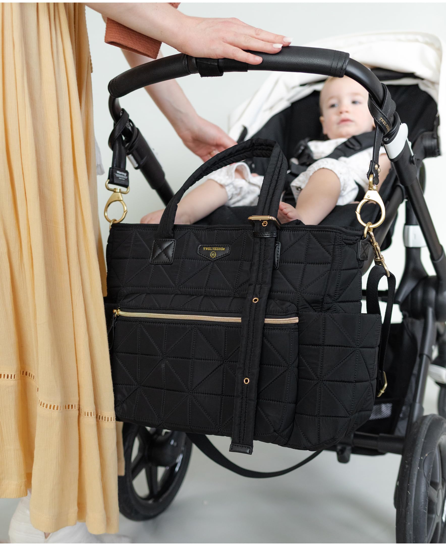 TWELVElittle Carry Love Tote Baby Diaper Bag 3.0 with Changing Pad & Stroller Clips - Large Waterproof Parent Companion Bag for Moms & Dads | Perfect for Travel, Shopping & Daily Outings with Baby