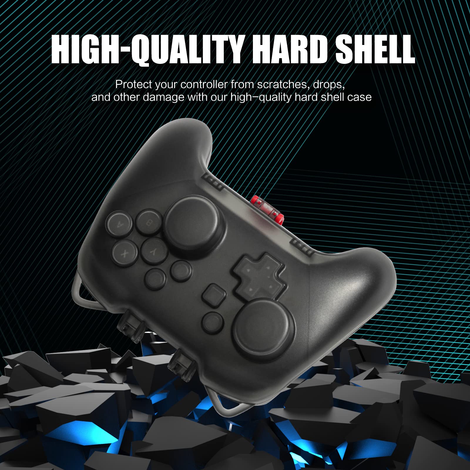 Premium Switch Pro Controller Case - Hard Shell Protective Cover for Nintendo Switch Pro Controller with Joystick Protection (Black) - Perfect for Gaming, Travel & Storage