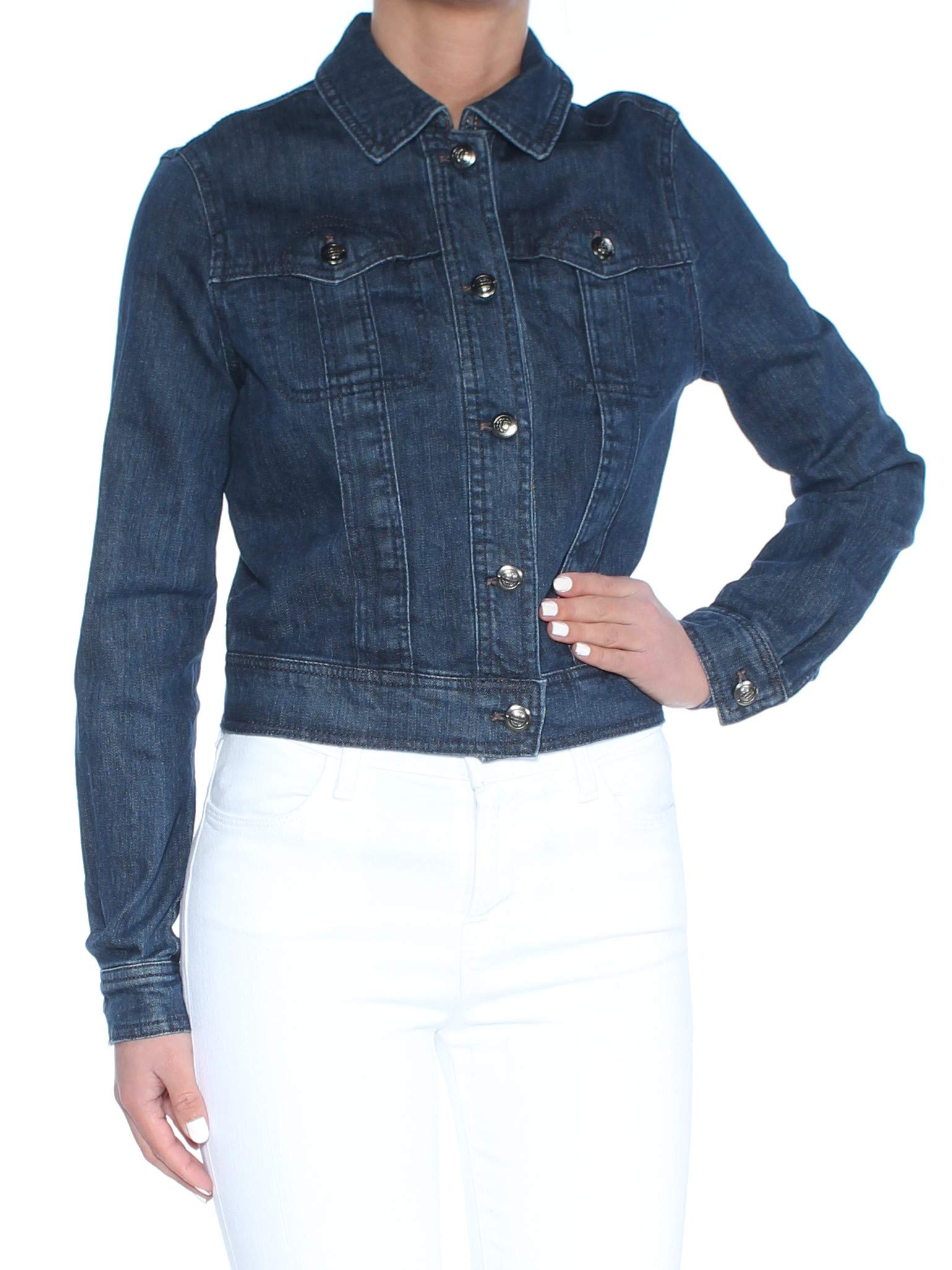 Max Studio London Women's Denim Jacket - Stylish Distressed Denim Jacket for Women, Fashionable Lightweight Jean Jacket for Casual Outfits & Spring Layering
