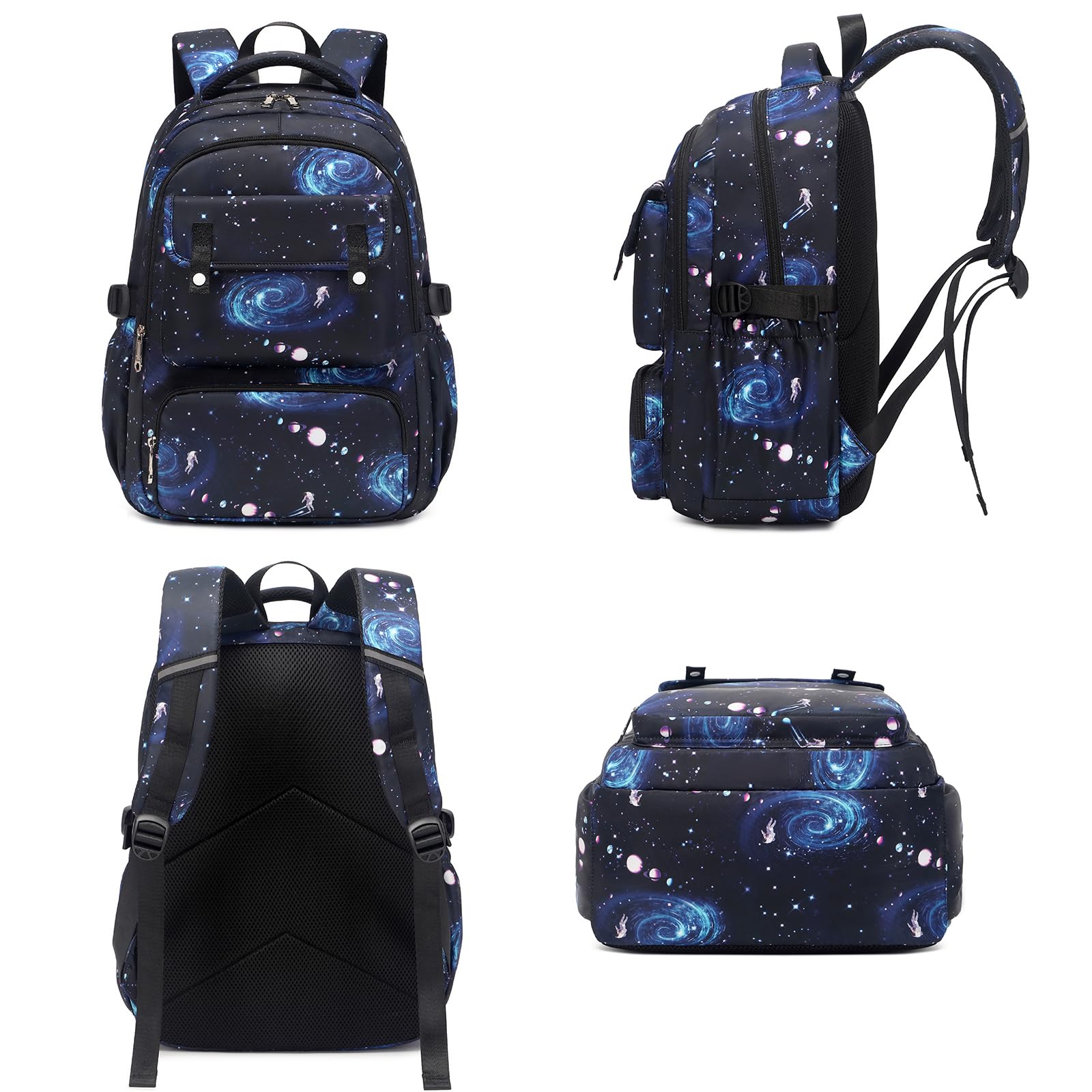 Galaxy Backpack for Boys - Durable School Backpack with Lunch Box & Pencil Case | Elementary Bookbag for Kids | Perfect for School, Travel & Outdoor Adventures
