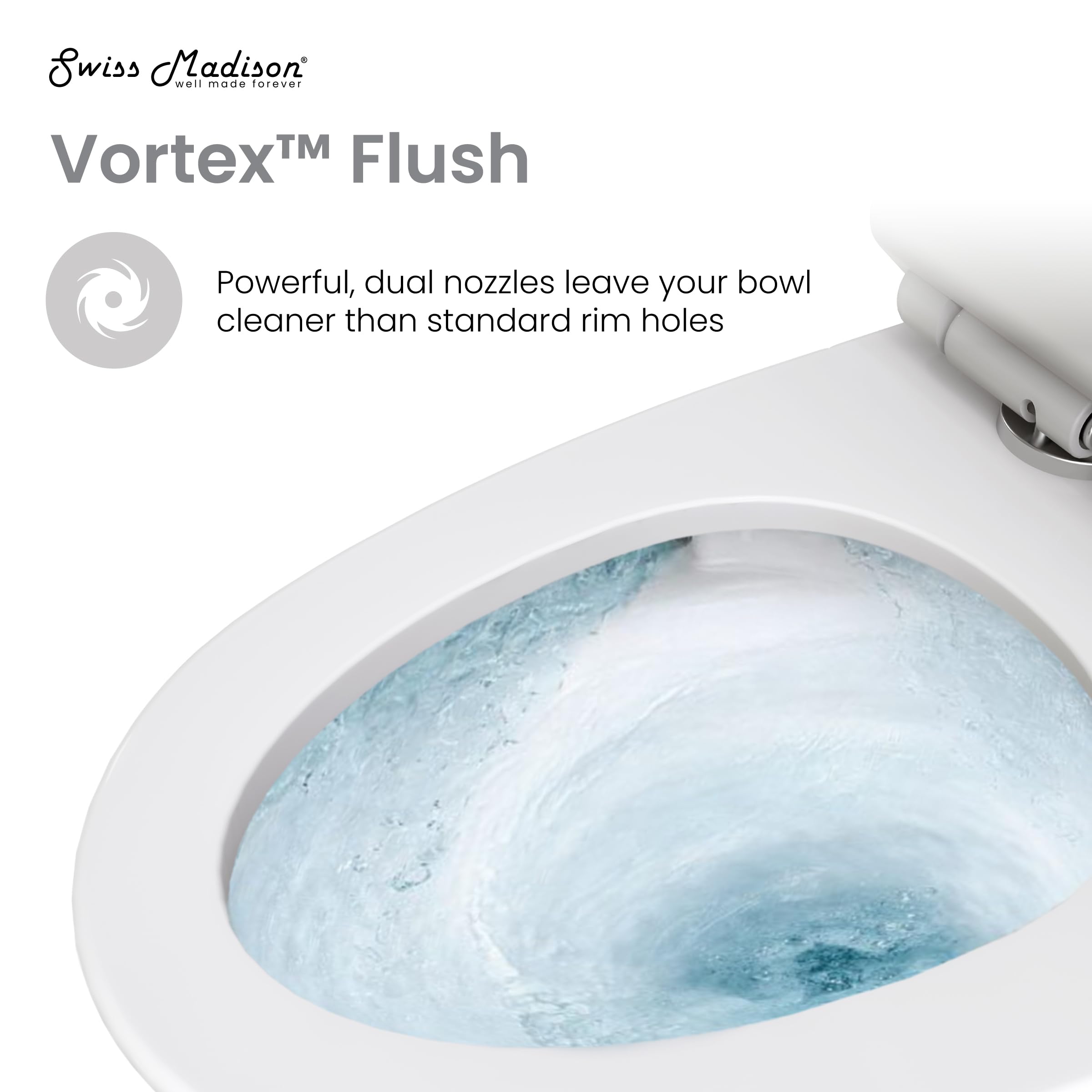 Clichy One-Piece Elongated Toilet with Dual-Flush Technology (1.1/1.6 GPF) - Water Efficient Bathroom Solution for Modern Homes