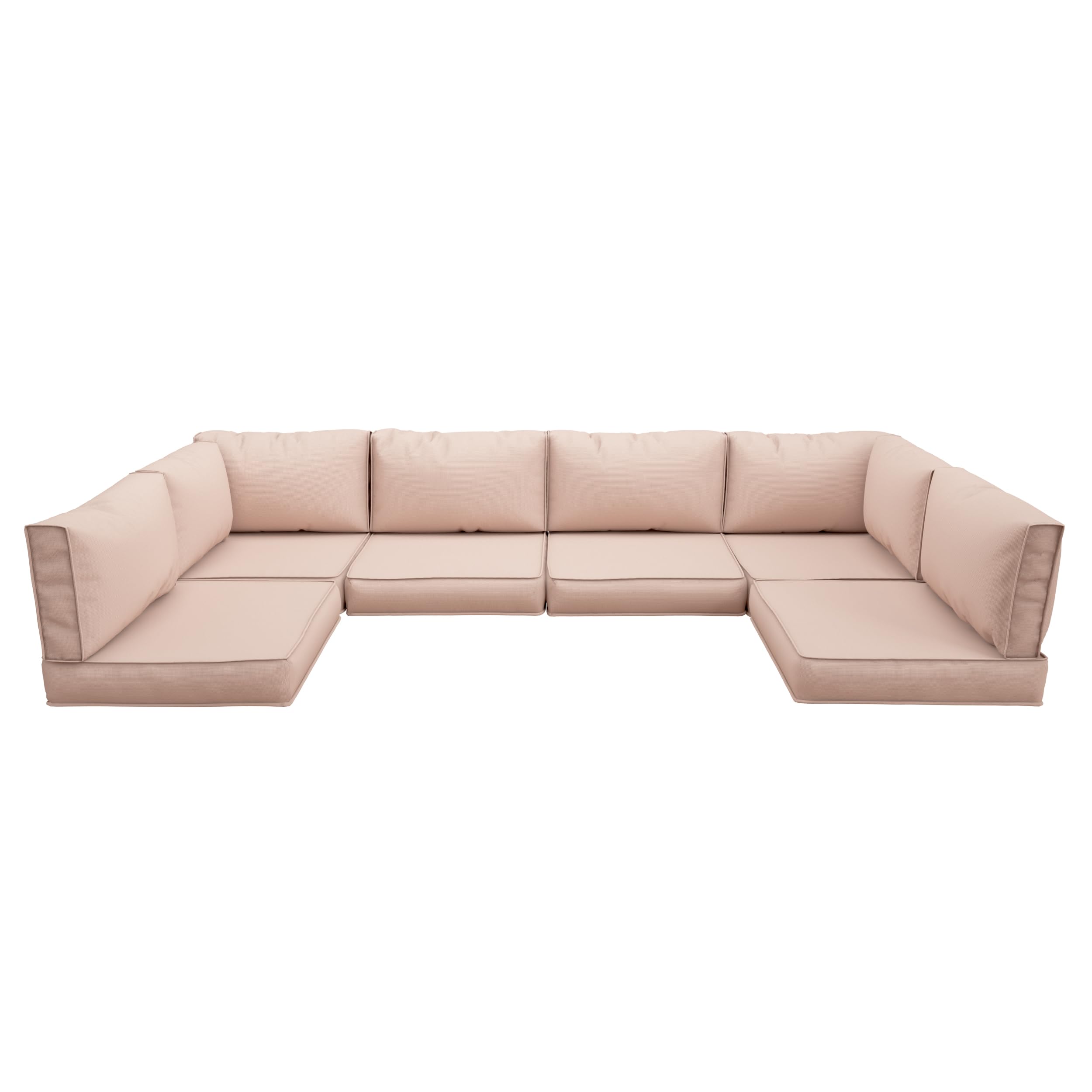 **UDPATIO Water-Resistant Outdoor Replacement Cushions for 6-Seat Sectional Patio Furniture – 14-Piece Beige Couch Cushions – Perfect for Backyard, Poolside & Garden Relaxation**