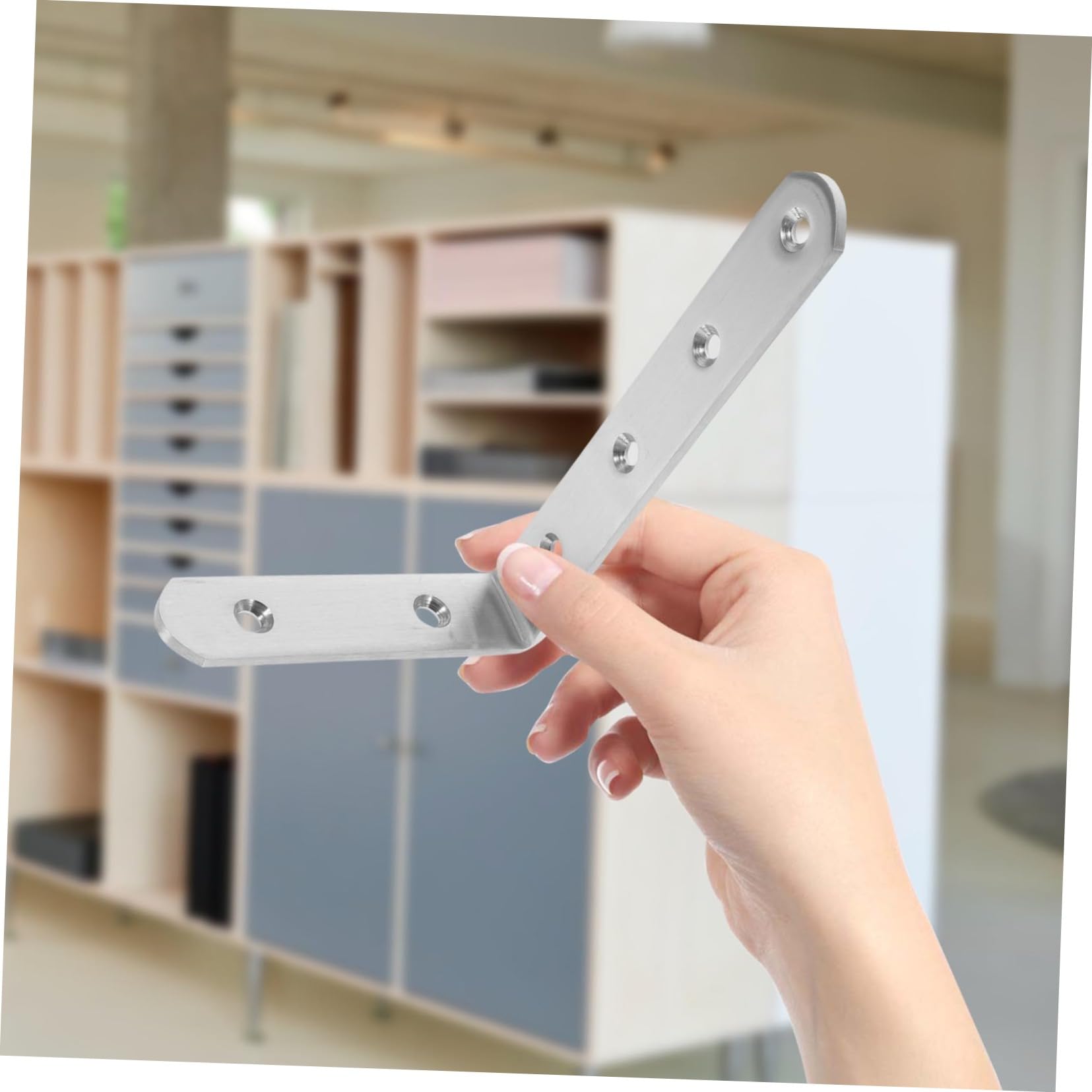 VICASKY 2-Pack Heavy Duty Furniture Wall Anchors Kit - 100x150mm, 4mm Thick for Bookcases, Cabinets & Shelves - Earthquake Proof & Child Safety Anti-Tip Straps for Home & Office Use