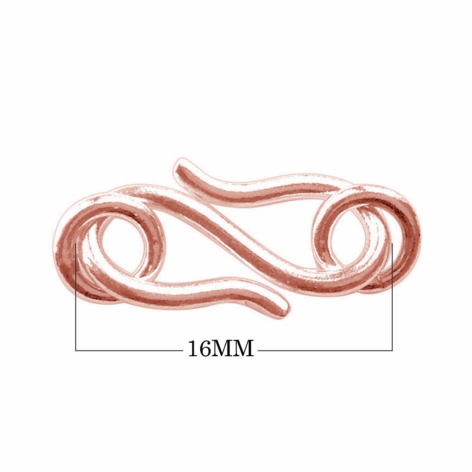 Rose Gold Overlay S Hook CRG-186-16MM - Jewelry Making, DIY Crafts, Home Decor & Organizer Accessories