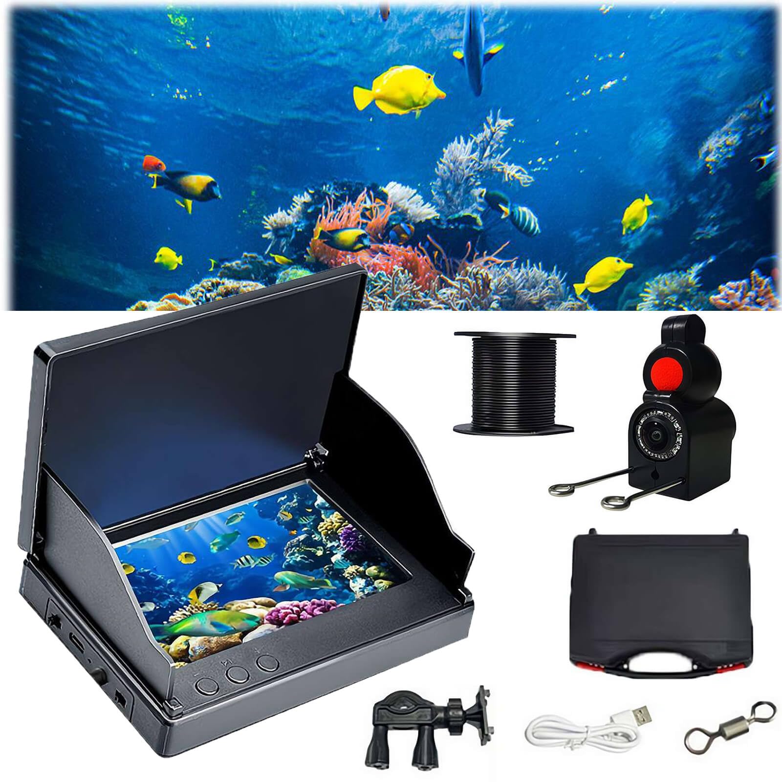 Colitt Underwater Fishing Camera with Night Vision & 220° View - Perfect for Night Fishing & Ice Fishing