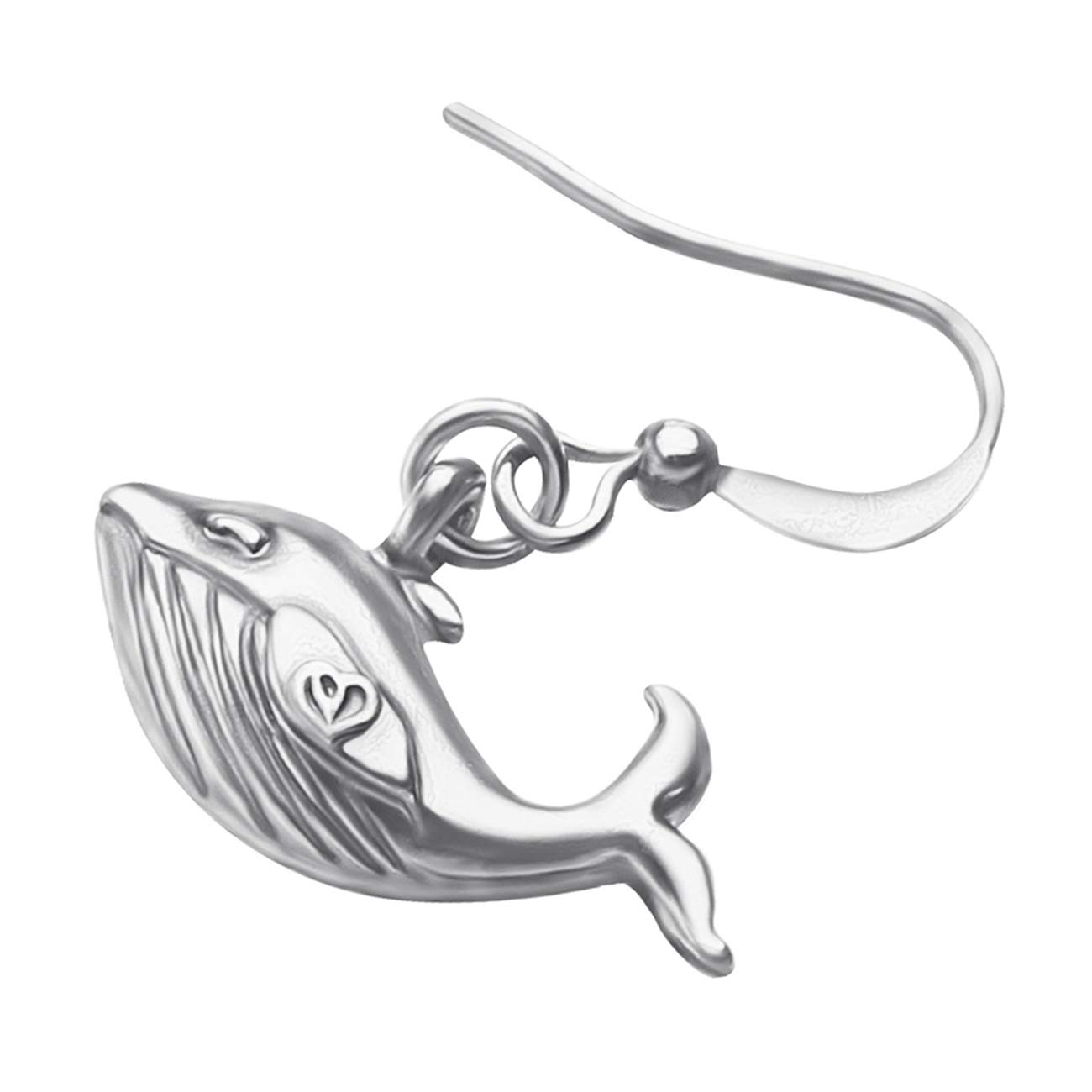 Silver Whale Earrings for Women - Ocean Themed Dainty Jewelry Gift for Beach Parties