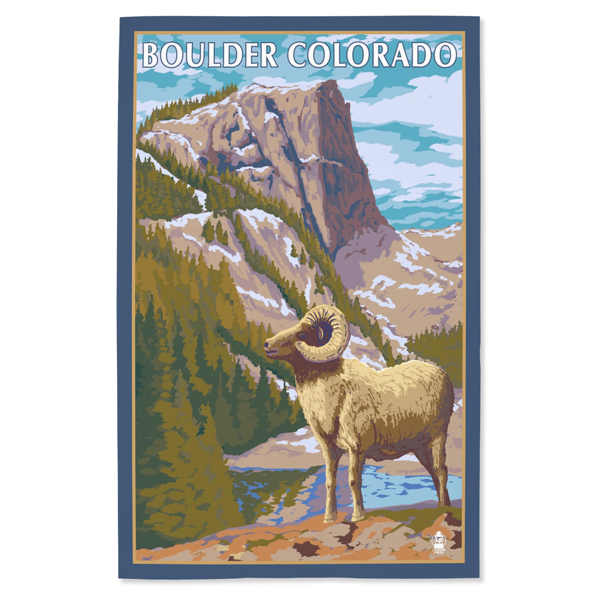 Lantern Press 16x24 Inch Giclee Art Print - Big Horn Sheep in Boulder Colorado Landscape | Wall Decor for Living Room, Office & Cabin