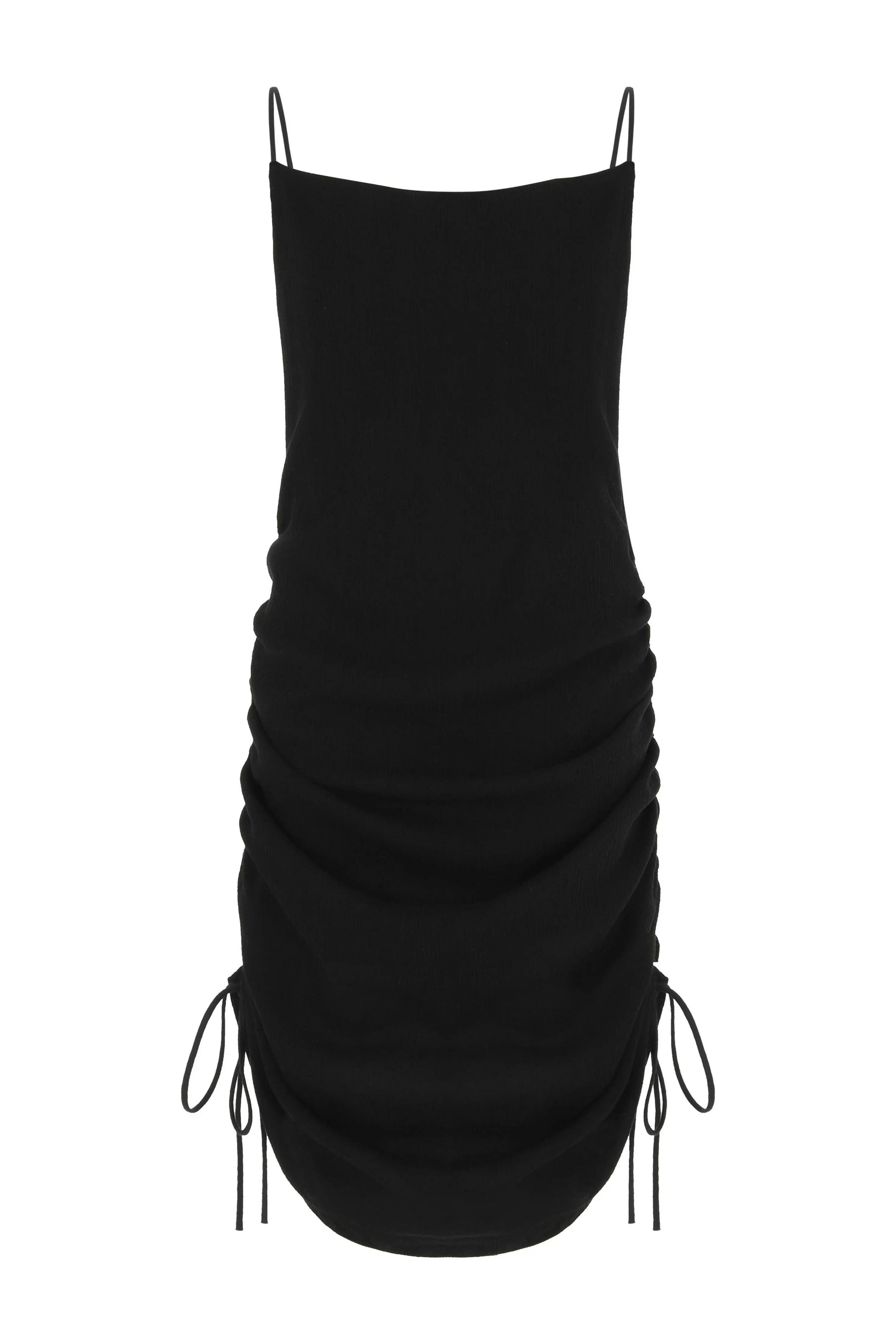 Handloom Moon Drawstring Dress - Black | Boho Chic Maxi Dress for Women | Perfect for Beach, Vacation & Summer Outfits