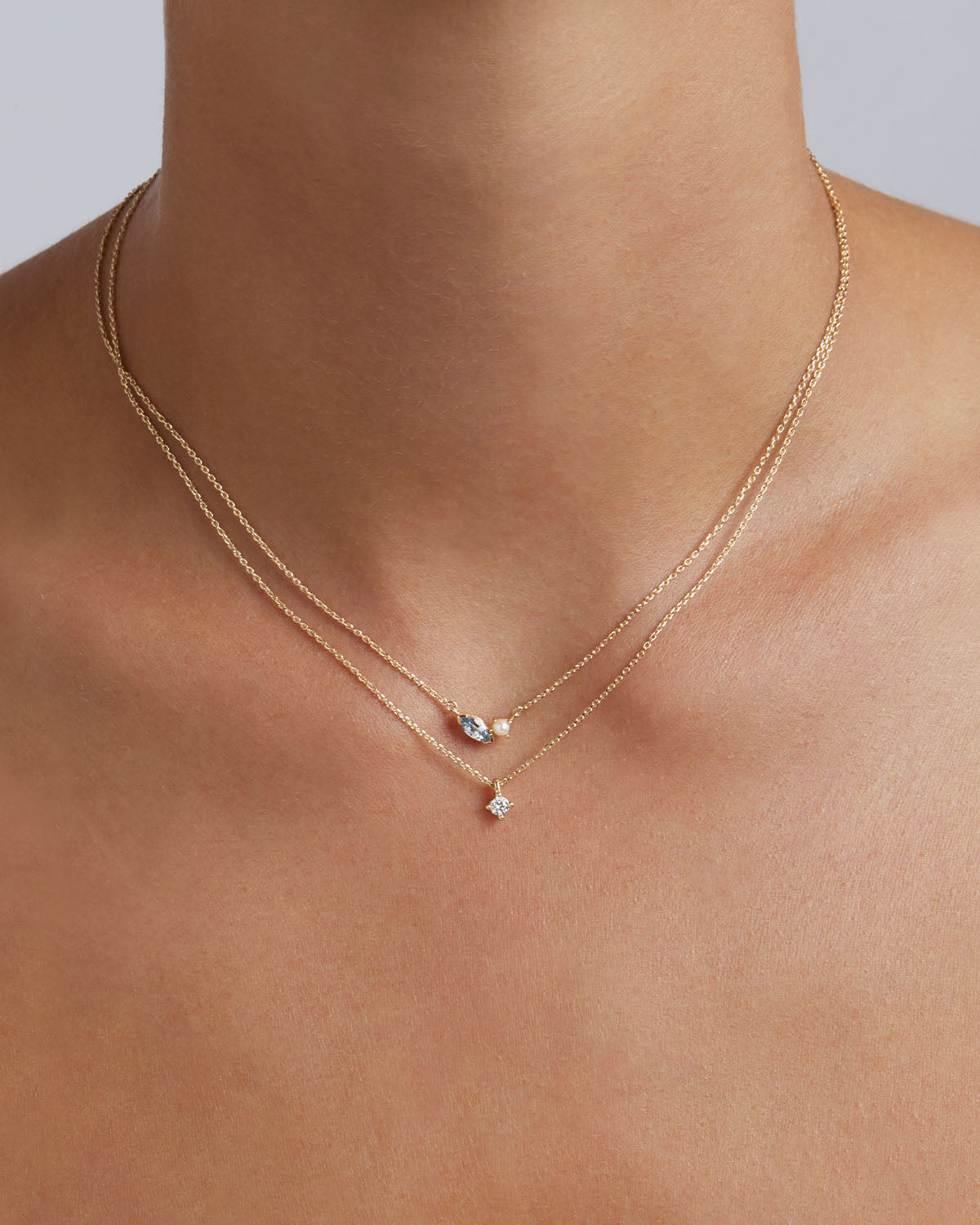 14K Solid Gold Into The Blue Necklace - Elegant Dainty Jewelry for Women, Perfect for Gifts, Parties & Everyday Wear