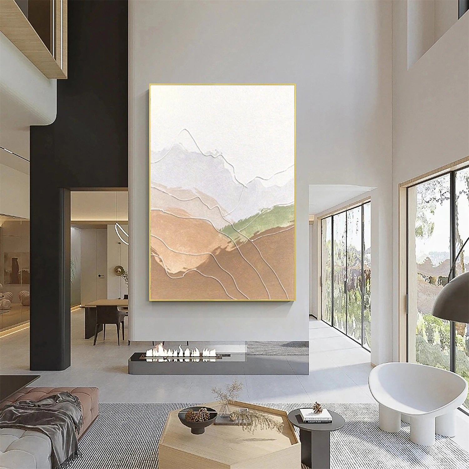 Beige & Brown Abstract Wall Art Print #BB098 - Modern Home Decor for Living Room, Bedroom & Office