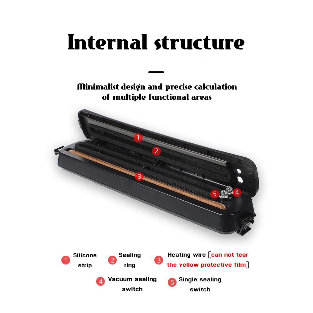 **Automatic Vacuum Sealer Machine for Food Preservation - Dual Mode (Seal & Vacuum) | Works with Dry, Wet, Soft & Powder Foods | Compact Design & One-Touch Lock | Includes Universal Vacuum Bags (White) | Perfect for Meal Prep, Sous Vide & Long-Term Food Storage**