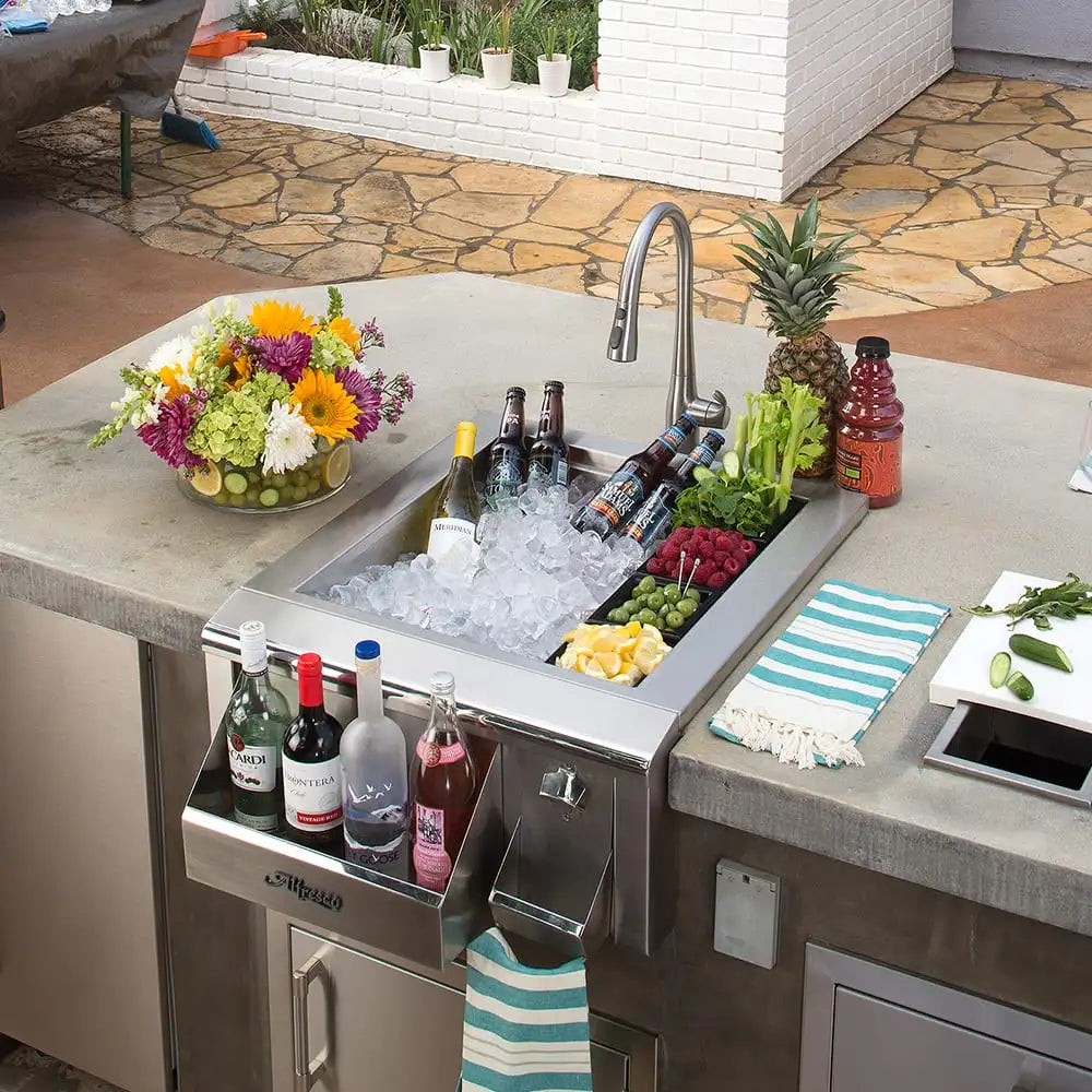 Versa Sink Display Shelf for Outdoor Kitchen - Durable Stainless Steel Organizer for Alfresco Dining & Entertaining
