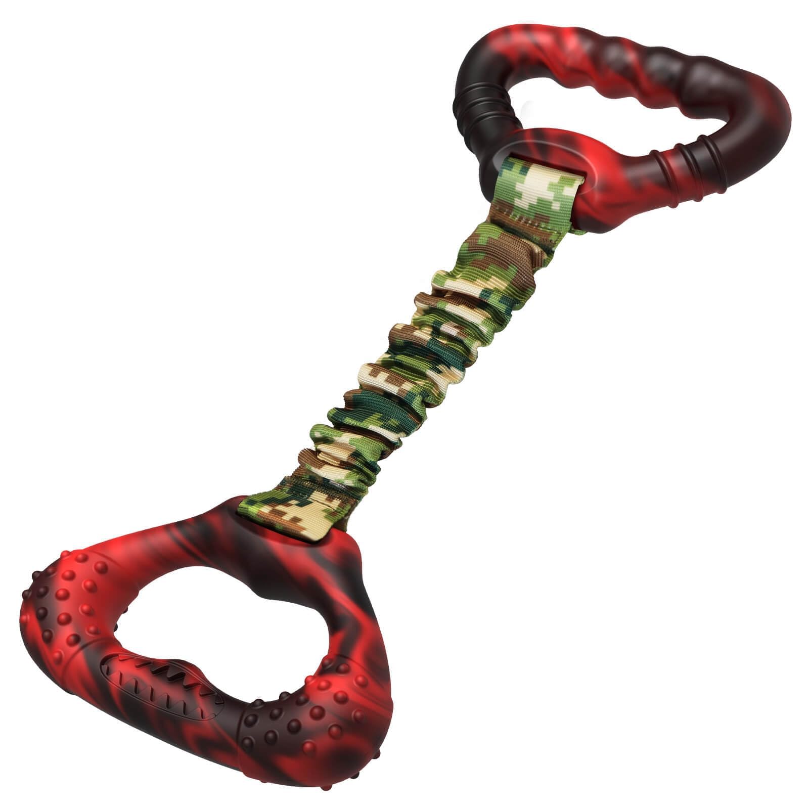 Durable Dog Tug Toy for Large Breeds - Heavy Duty Tug-of-War Rope Toy for Aggressive Chewers, Interactive Training Chew Toy with Elastic Rope - Perfect for Indoor Play, Outdoor Fetch & Puppy Training Sessions
