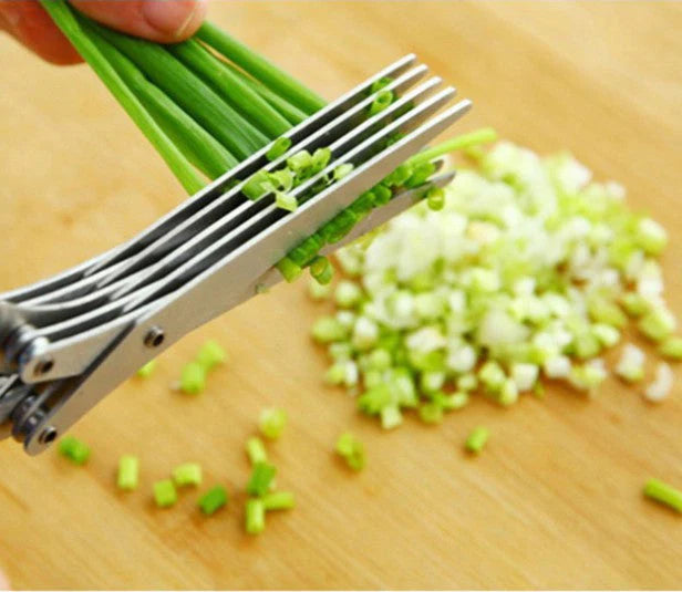 Premium Cuisinox Herb Scissors - 5-Blade Stainless Steel Kitchen Shears for Fresh Herbs, Parsley, Basil & More - Perfect for Cooking, Garnishing & Meal Prep
