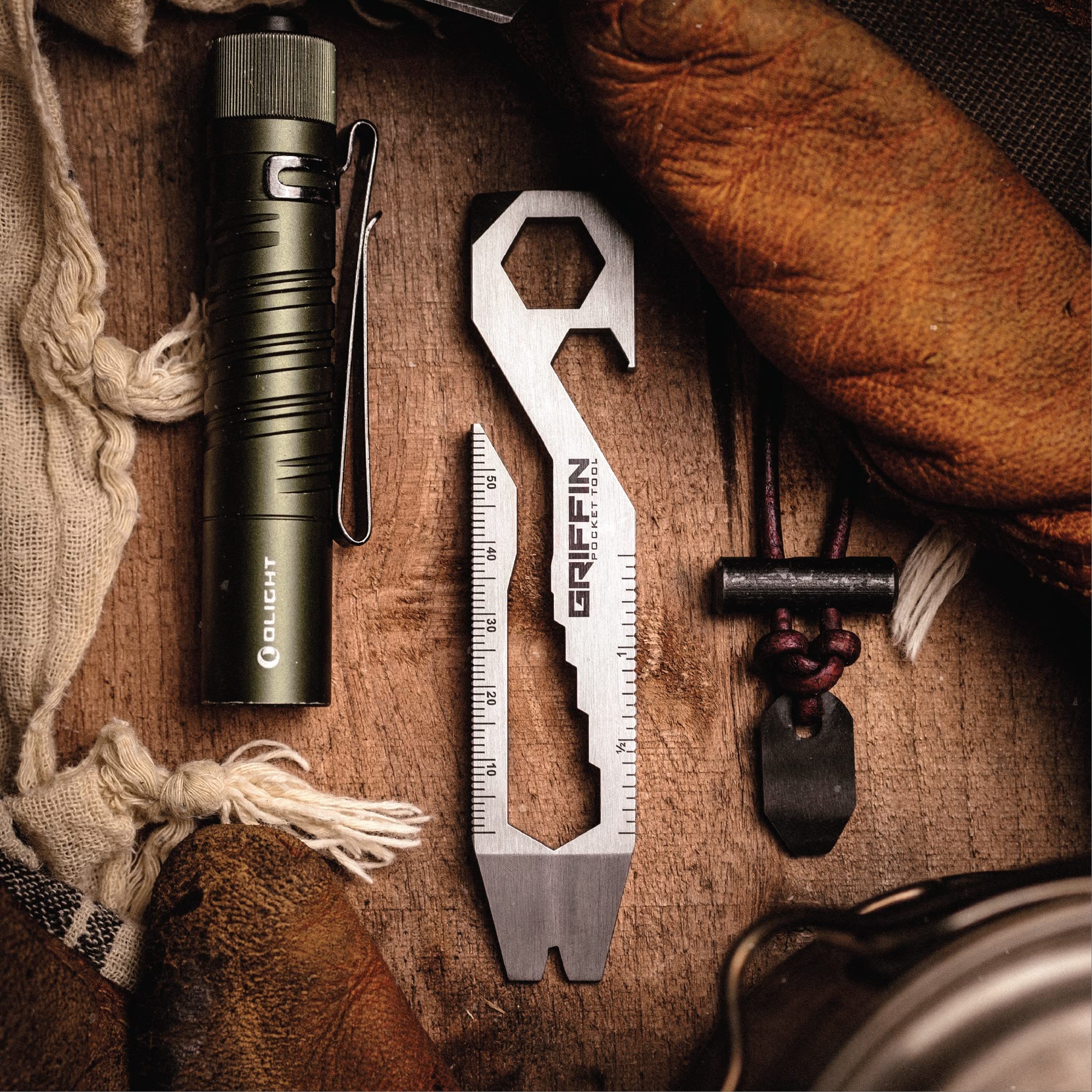 XL Griffin Pocket Tool - Titanium Multi-Tool for Camping, Hiking & Everyday Carry (EDC) - Standard Size
