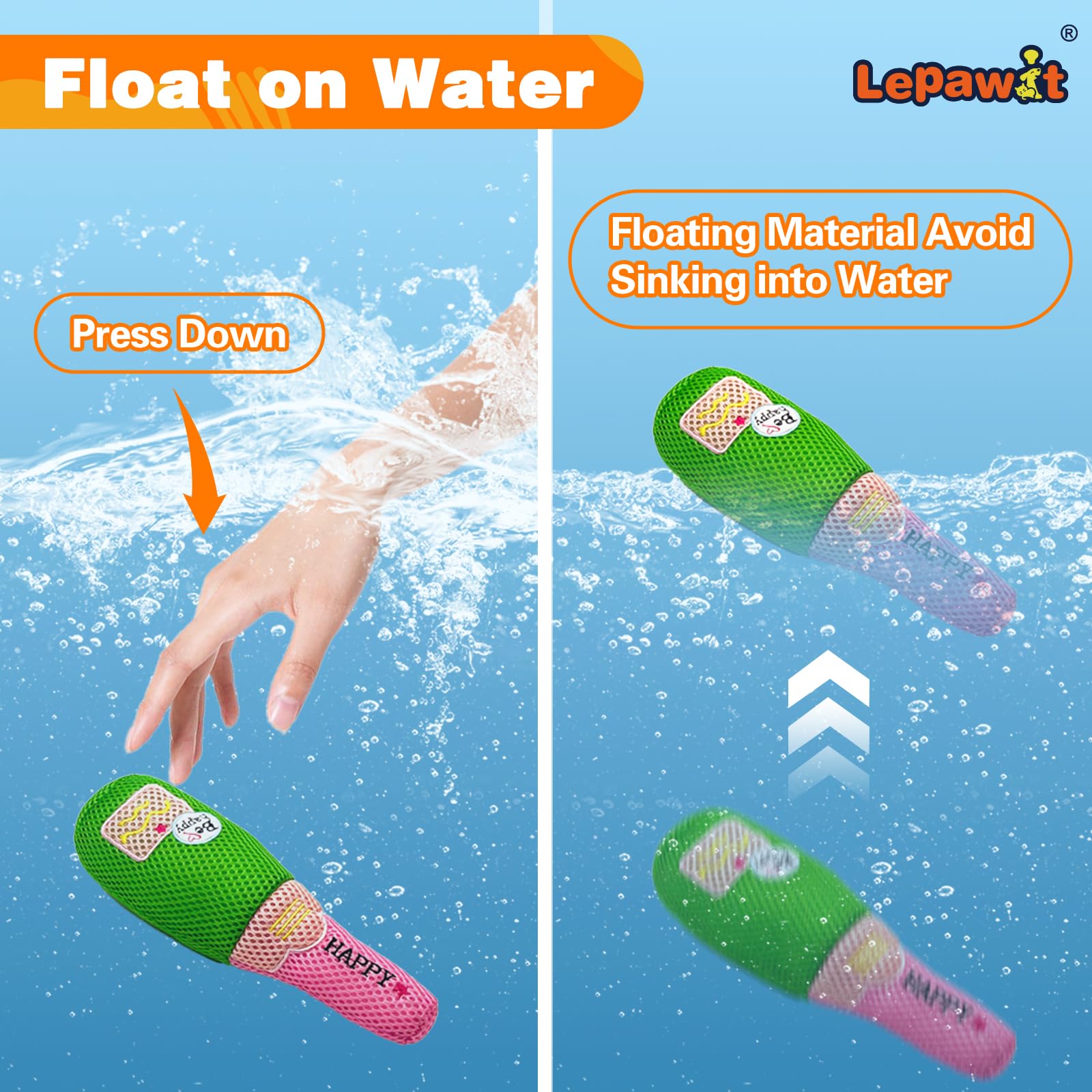 Durable Squeaky Dog Toys for Small & Medium Dogs - Floating Chew Toys with Mesh for Teeth Cleaning, Fun Champagne-Themed Pet Gifts - Perfect for Pool Play, Training & Dental Health