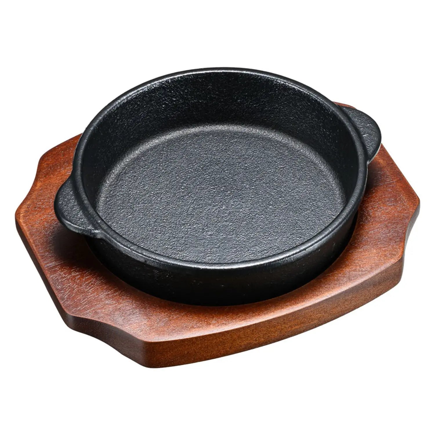Premium Asahi Chuzo Cast Iron Round Sizzler Platter - 12 Inch Japanese Grill Plate for Steak, Fajitas & Seafood | Perfect for BBQ, Camping & Restaurant Style Dining
