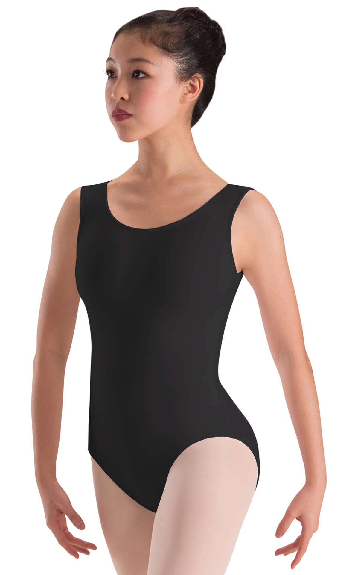 Motionwear Adult SilkSkin Classic Black Tank Leotard - Stretchy Dance Leotard for Ballet, Yoga & Gymnastics - Comfortable Performance Wear for Women & Girls