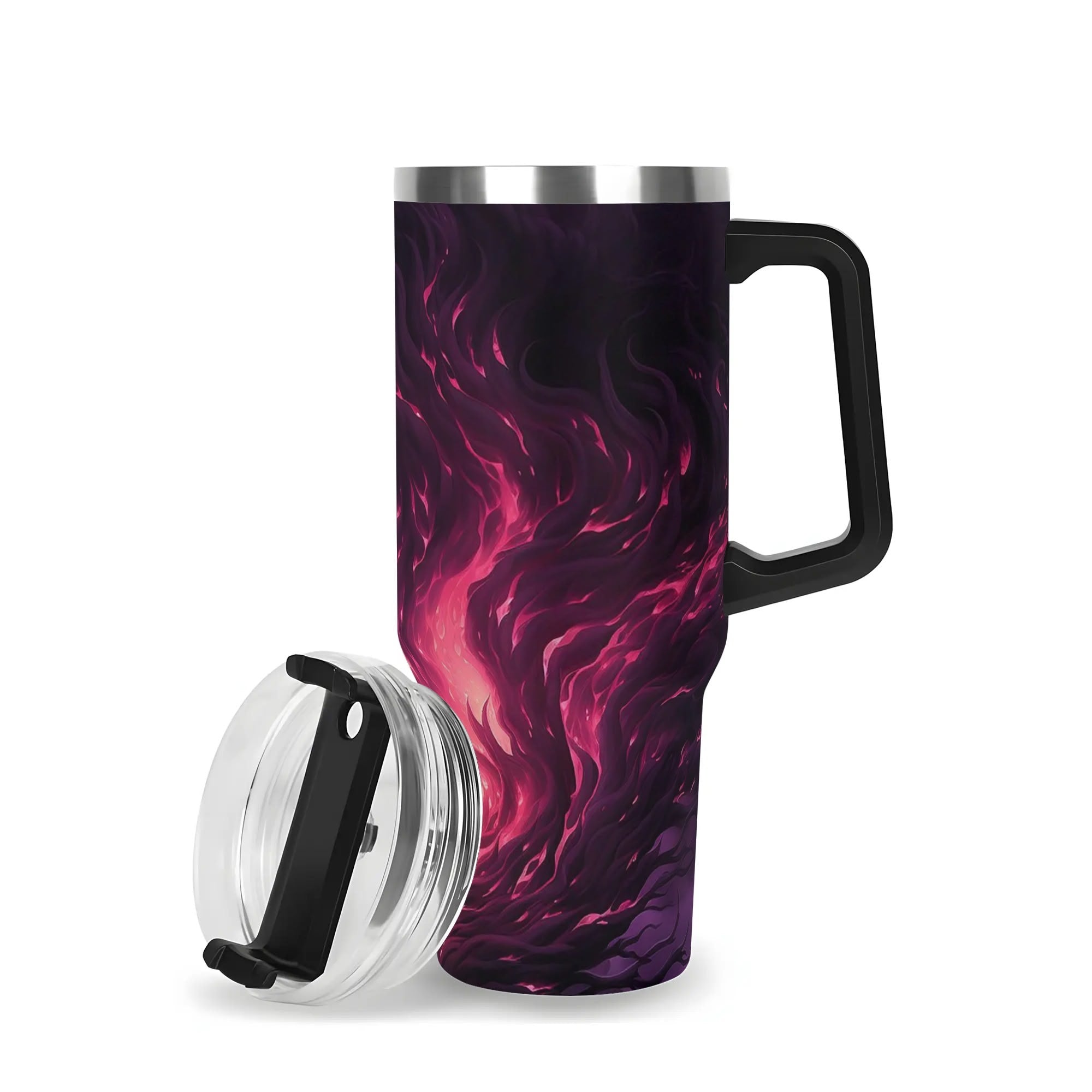 Midnight Dream 40 Oz Insulated Tumbler with Handle & Straw Lid - Leakproof Stainless Steel Travel Mug for Coffee, Tea & Cold Drinks - Perfect for Office, Gym, Camping & Road Trips