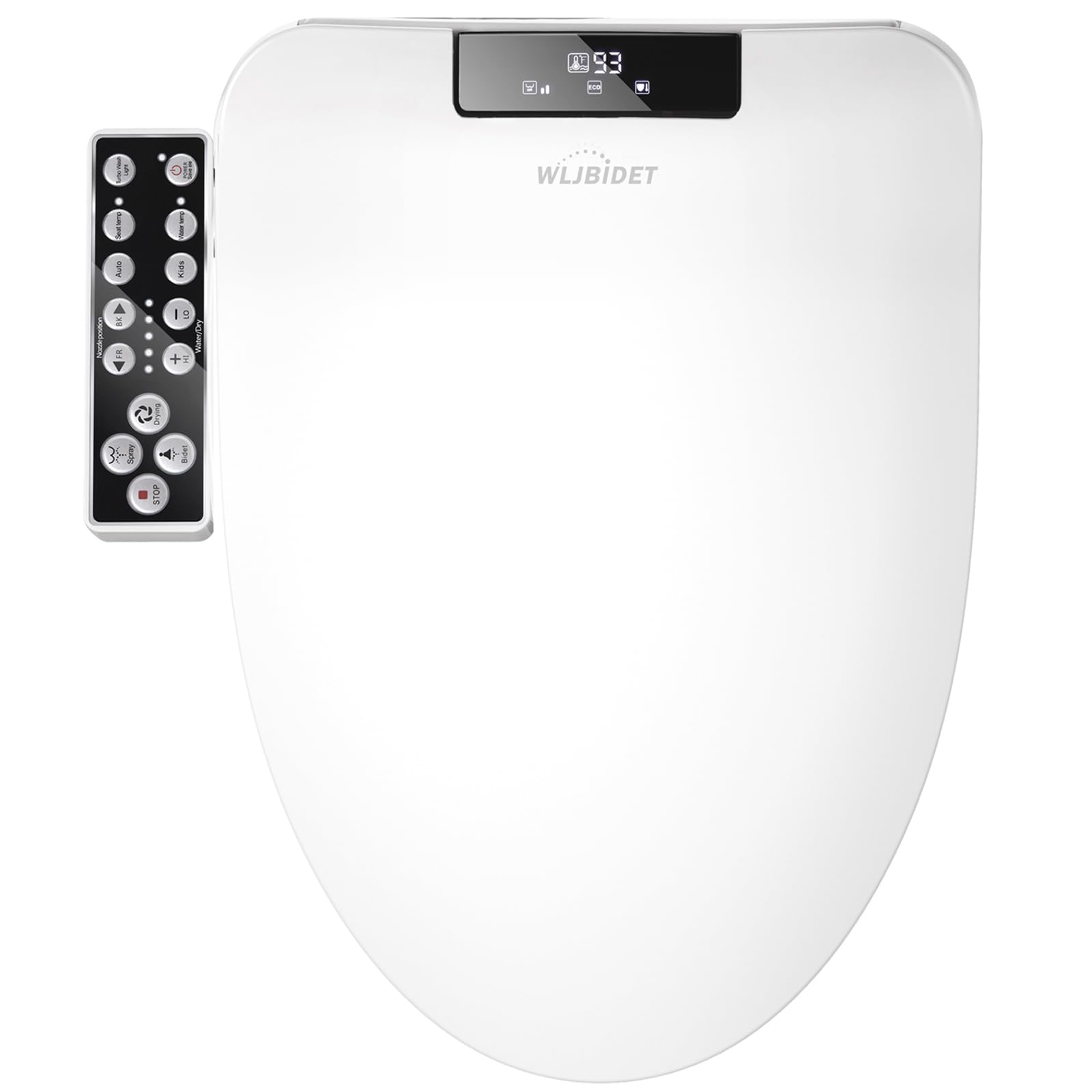 Premium Elongated Bidet Toilet Seat - Smart Electronic Heated Toilet Seat with Unlimited Warm Water, Adjustable Temperature & Warm Air Dryer | Self-Cleaning Stainless Steel Nozzle & Side Panel Control | Perfect for Modern Bathrooms & Luxury Home Upgrades