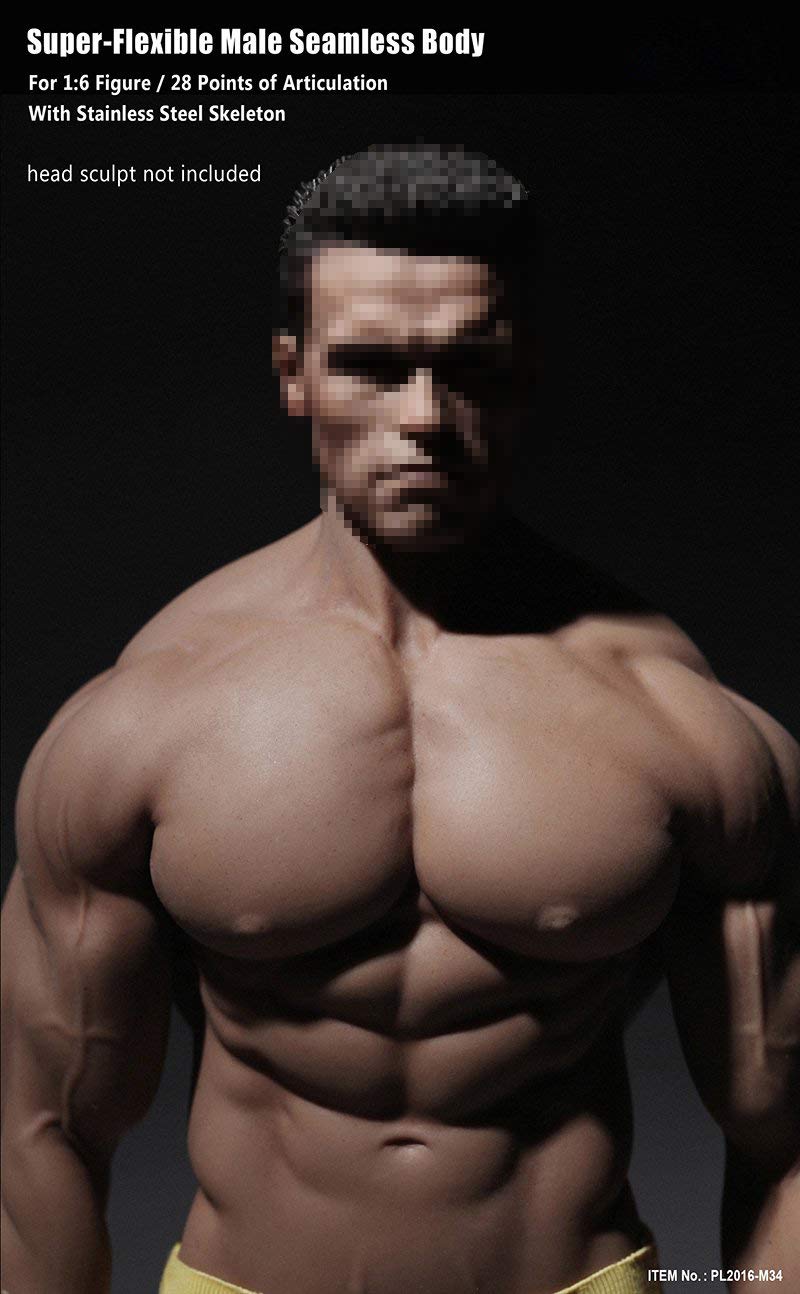Phicen 1/6 Scale Super Flexible Male Muscular Seamless Body PL2016-M34 - Perfect for Action Figure Collectors, Photography, and Custom Doll Making