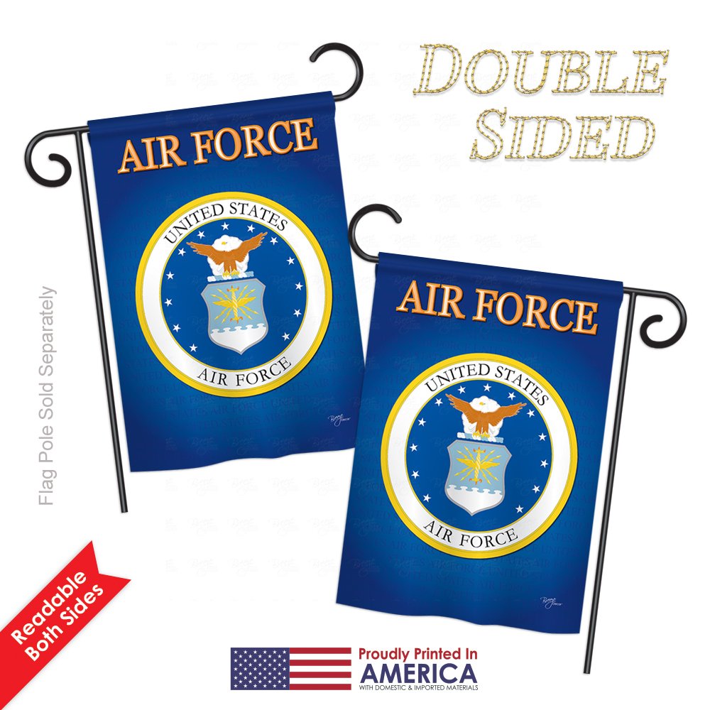 USAF American Military Garden Flags - Double-Sided 28x40 Inch Armed Forces Yard Banner for Veterans & Retirees - Patriotic Home Decor Gift for Outdoor & Indoor Use
