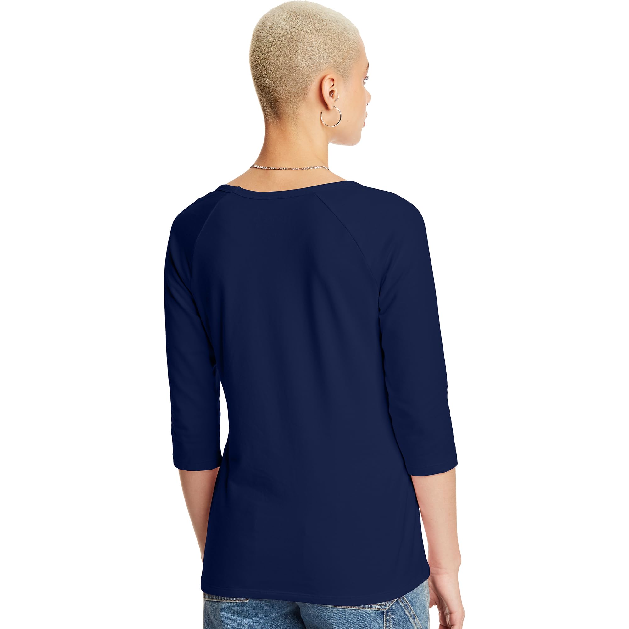 Hanes Women's Comfort Stretch Cotton T-Shirt - Soft Short Sleeve Crewneck & Raglan Tee for Casual Wear, Lounge & Everyday Outfits