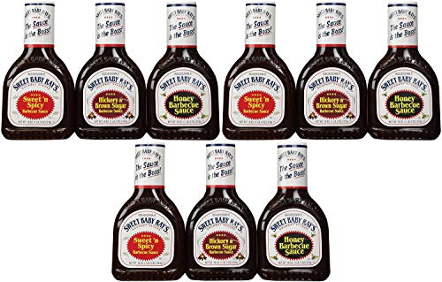Sweet Baby Ray's BBQ Sauce Variety Pack - Honey, Hickory & Brown Sugar, Sweet 'n Spicy (3 x 18oz Bottles) | Perfect for Grilling, Tailgating & Family BBQs