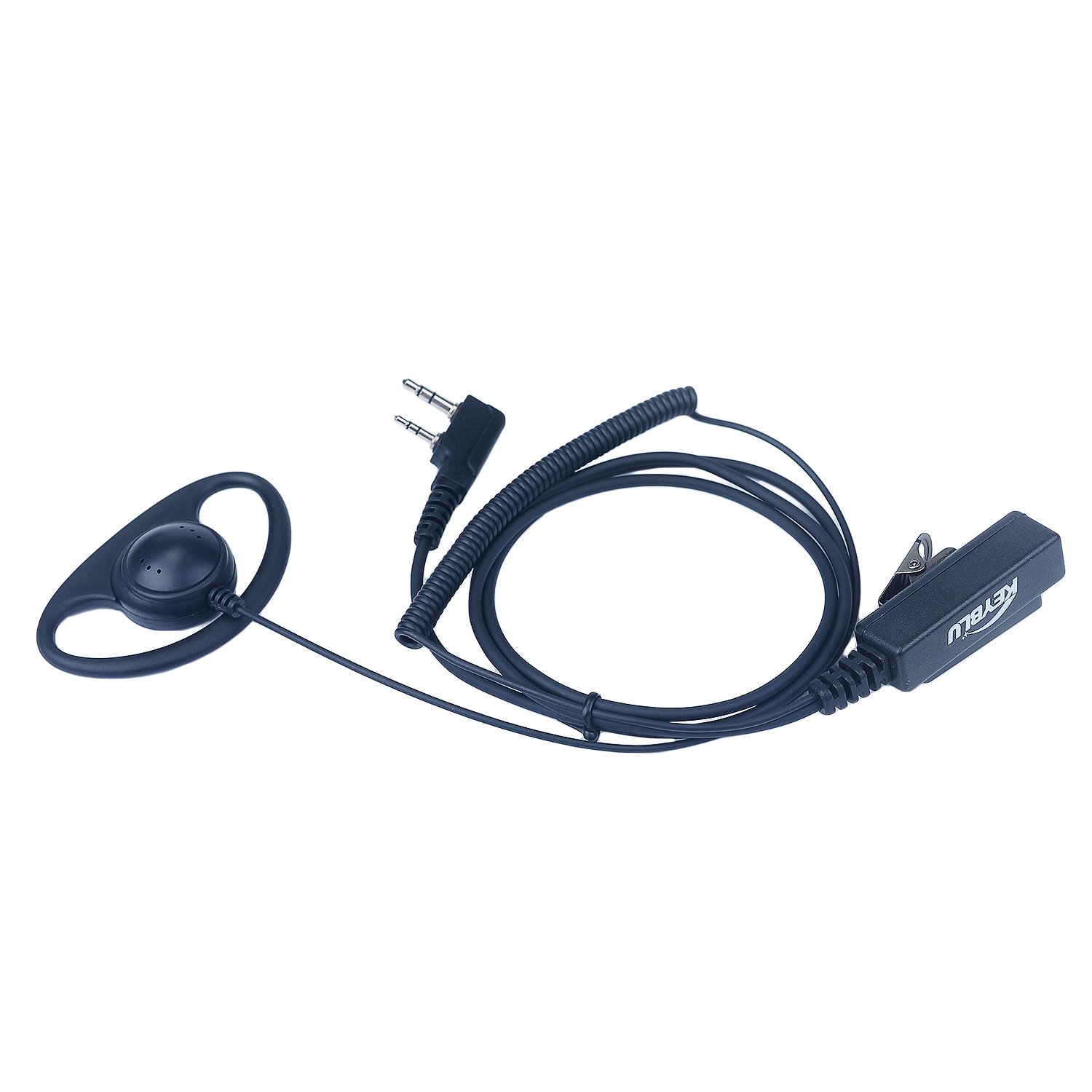 D-Shape Earpiece Headset with Large PTT Button for 2-Pin Walkie Talkie Radios - Compatible with Baofeng, Kenwood, Arcshell V-5R, BF-F8HP, BF-888S, AR-5 - Ideal for Security, Construction & Outdoor Communication