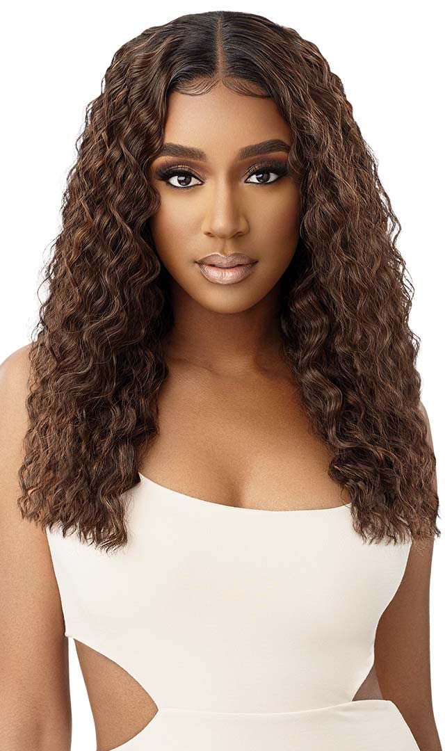 Outre Synthetic Melted Hairline HD Lace Front Wig - MIABELLA (Jet Black) | Natural-Looking Hair Replacement for Everyday Wear & Special Occasions