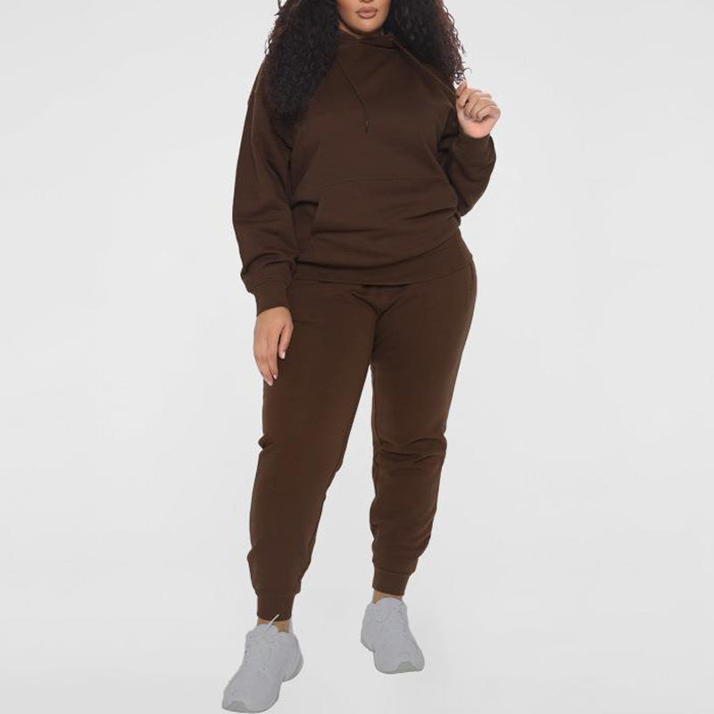 Solid Color Hooded Long Sleeve Hoodie Set for Men & Women - Cozy Pullover Sweatshirt for Casual Wear, Gym, and Outdoor Activities