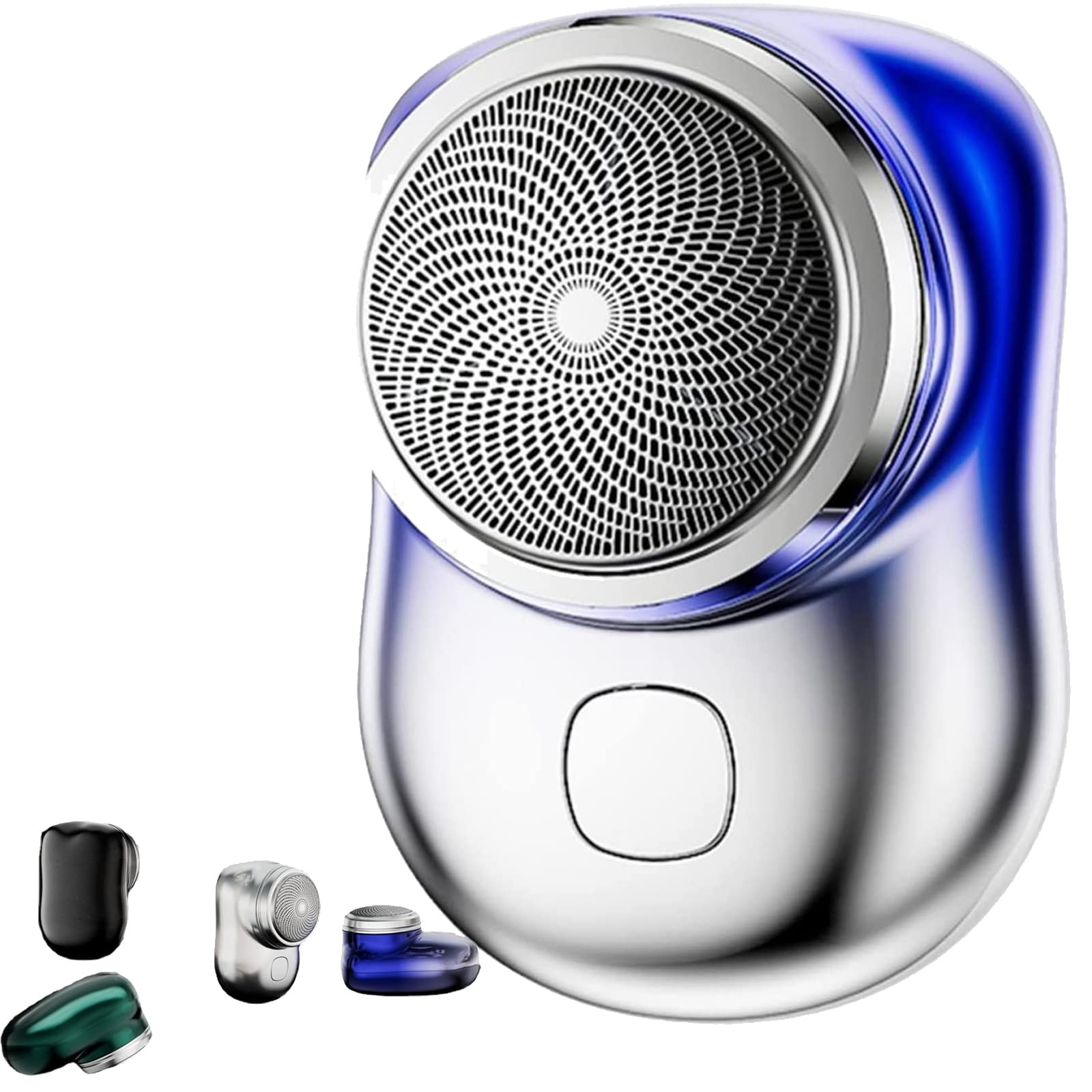 Peachloft Mini Electric Shaver for Men - Portable USB Rechargeable Travel Razor with Honeycomb Electroplating - Compact Pocket Size Shaver for Smooth Shaving at Home, Office & Travel (Blue)